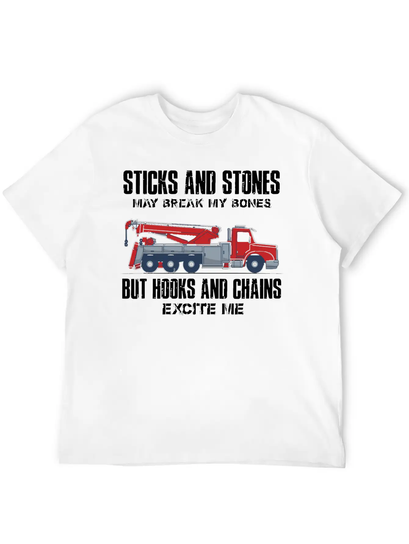 Truck Driver Stones May Break My Bone Casual Graphic T-Shirt – Simple And Comfortable Daily Wear