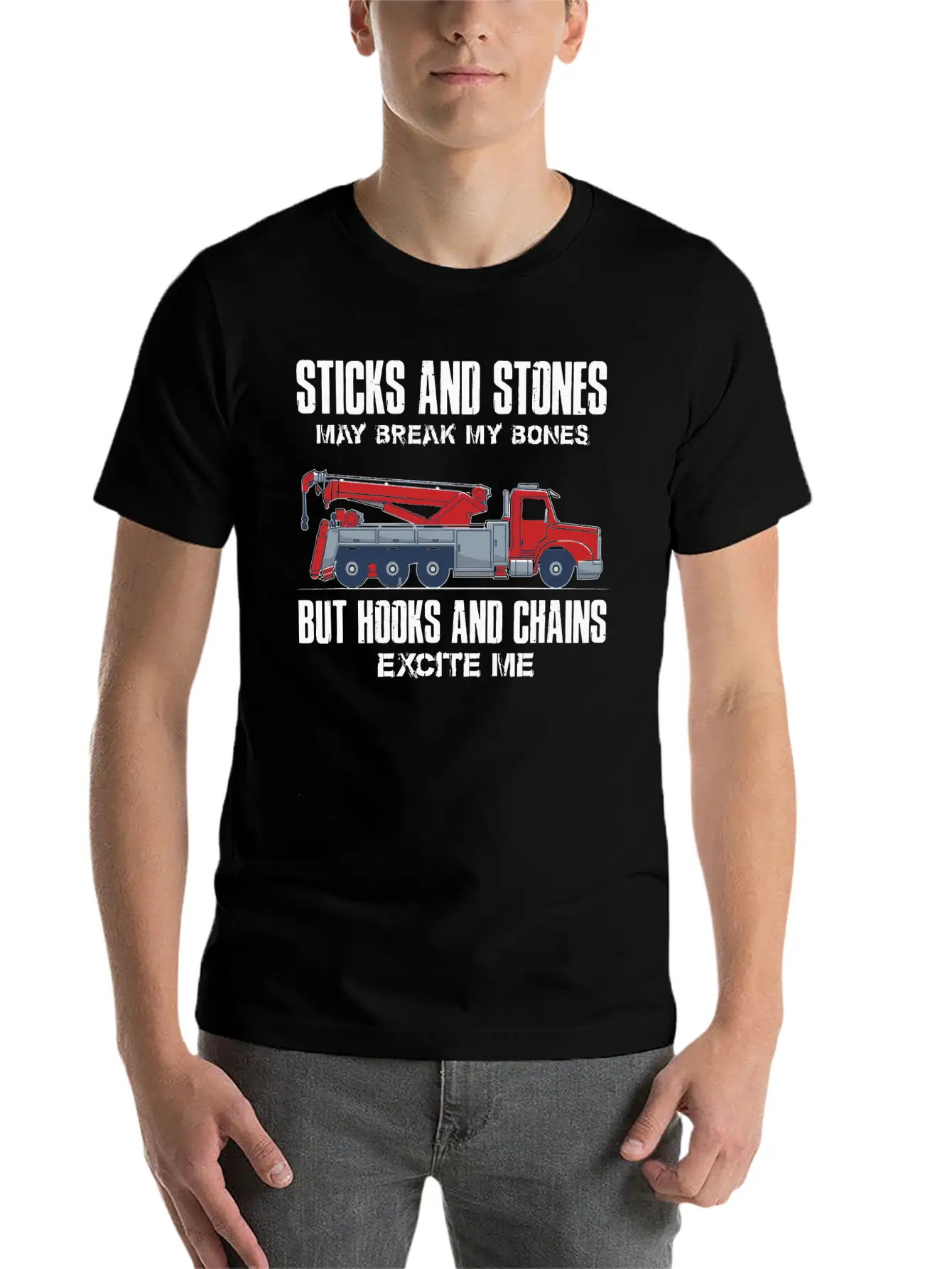 Truck Driver Stones May Break My Bone Casual Graphic T-Shirt – Simple And Comfortable Daily Wear