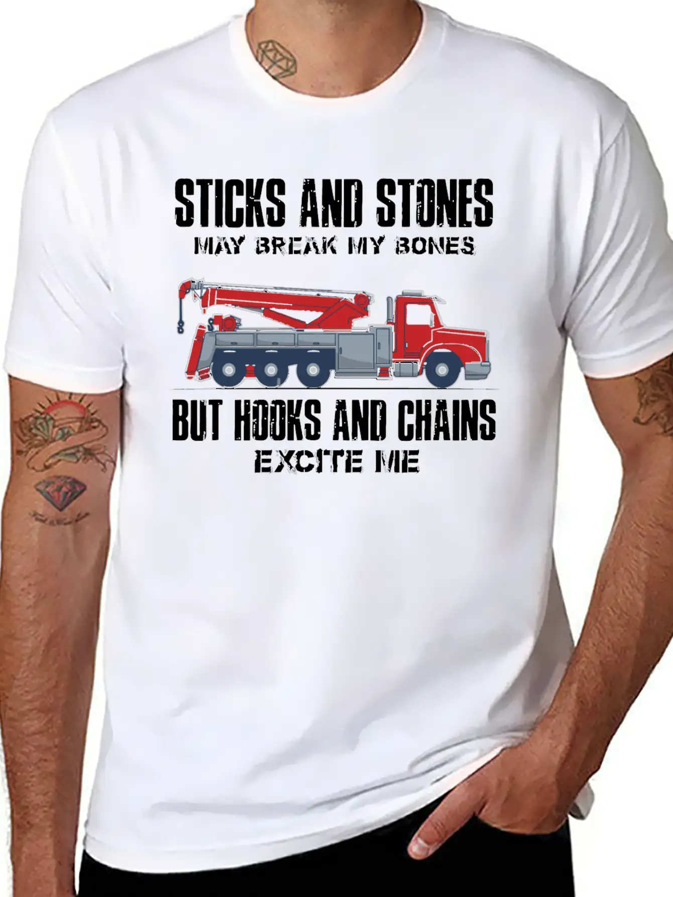Truck Driver Stones May Break My Bone Casual Graphic T-Shirt – Simple And Comfortable Daily Wear