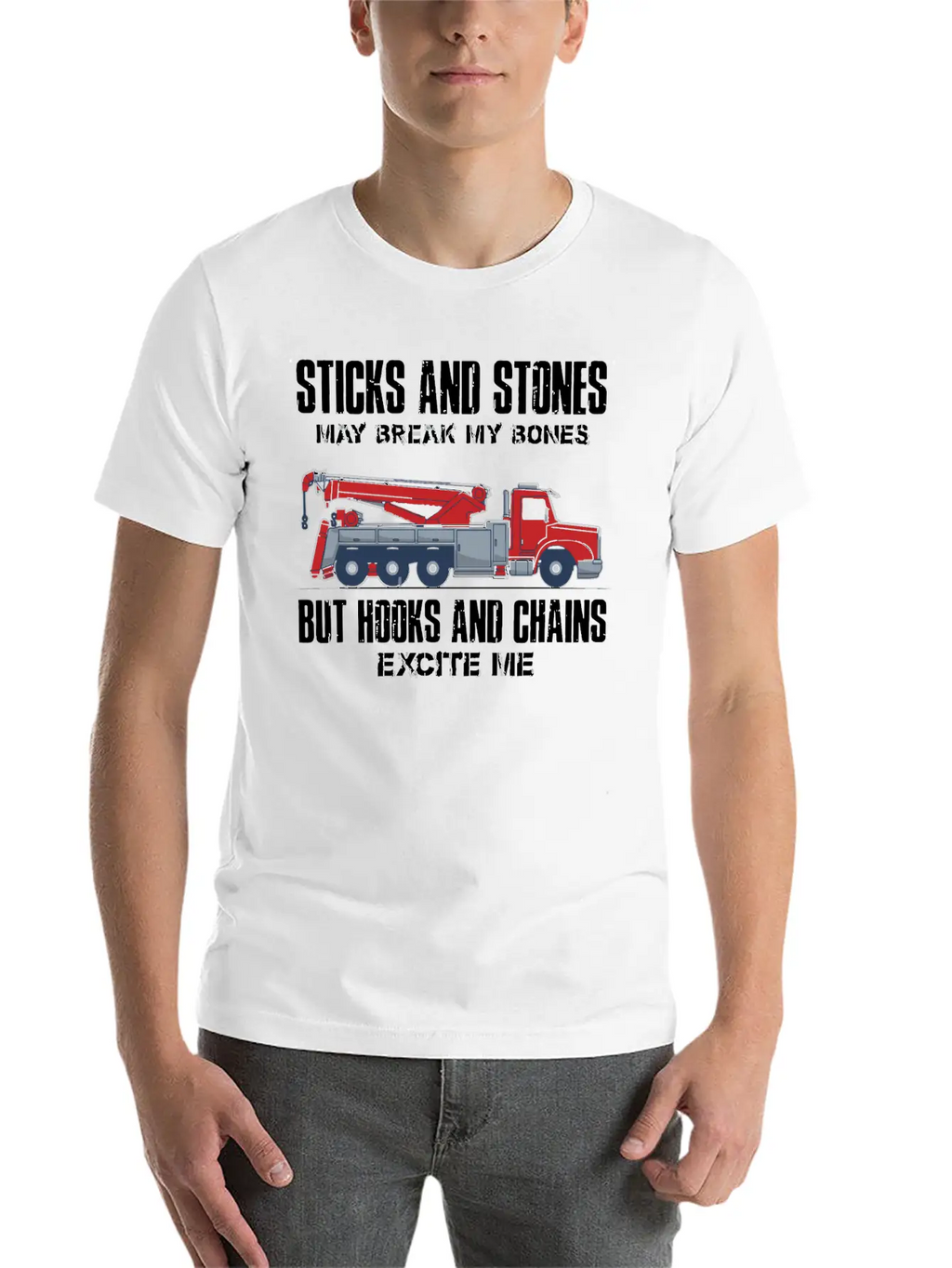 Truck Driver Stones May Break My Bone Casual Graphic T-Shirt – Simple And Comfortable Daily Wear