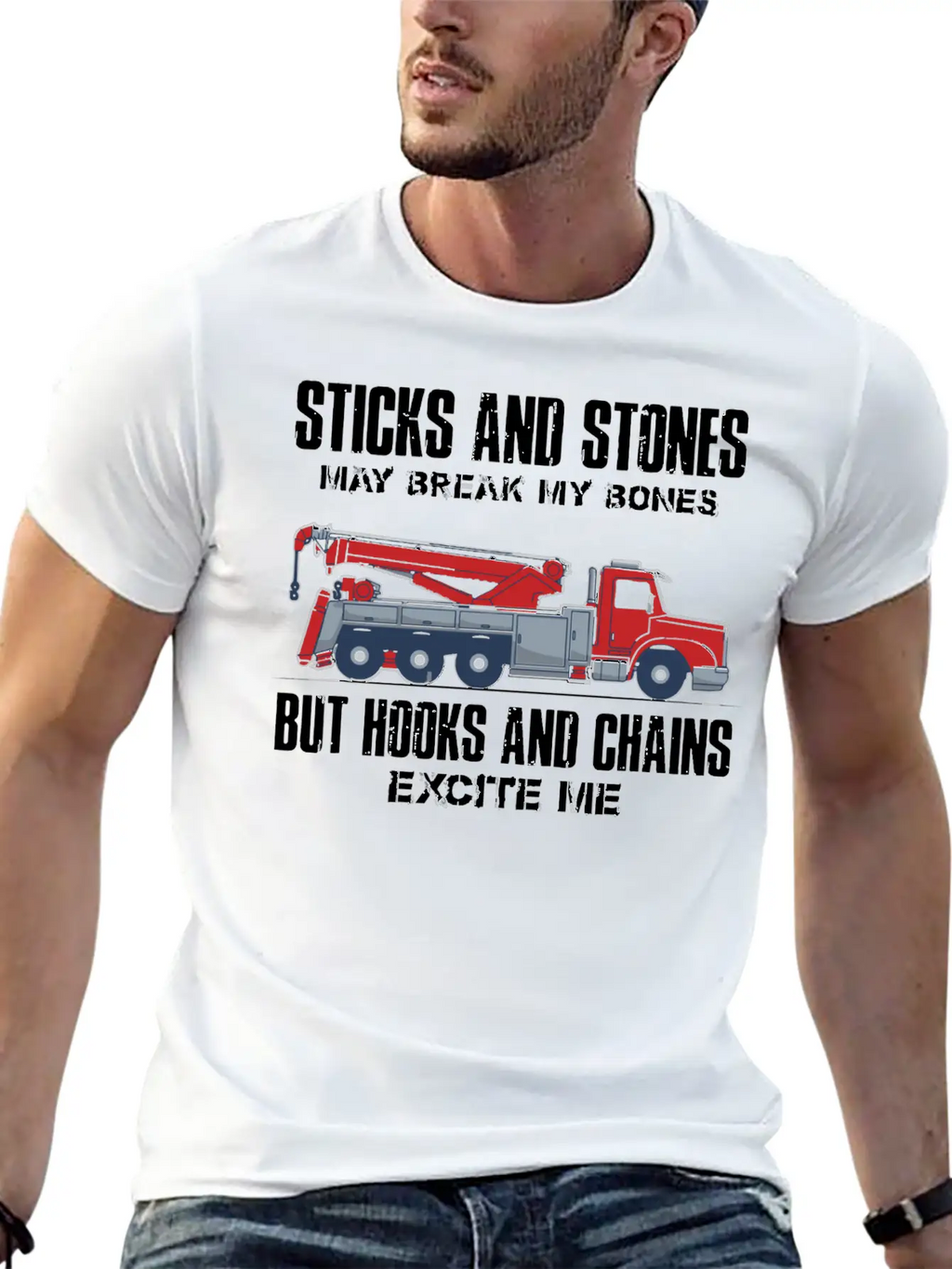Truck Driver Stones May Break My Bone Casual Graphic T-Shirt – Simple And Comfortable Daily Wear