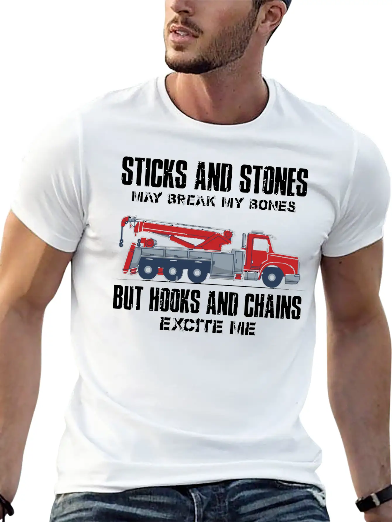 Truck Driver Stones May Break My Bone Casual Graphic T-Shirt – Simple And Comfortable Daily Wear