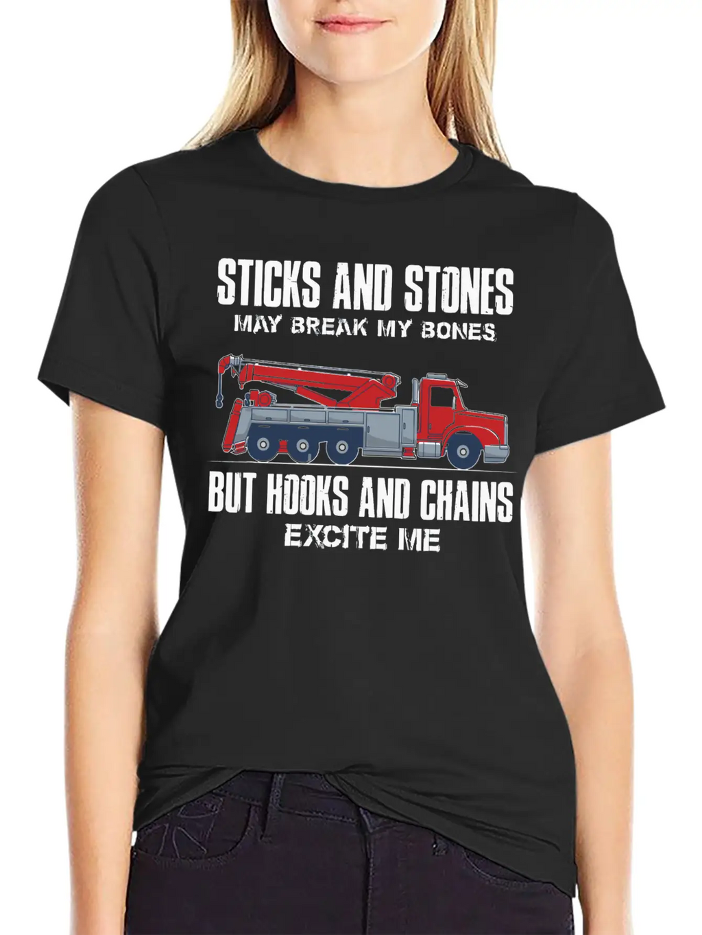 Truck Driver Stones May Break My Bone Casual Graphic T-Shirt – Simple And Comfortable Daily Wear