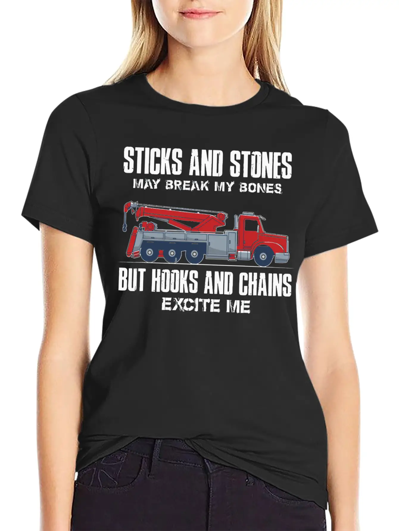 Truck Driver Stones May Break My Bone Casual Graphic T-Shirt – Simple And Comfortable Daily Wear