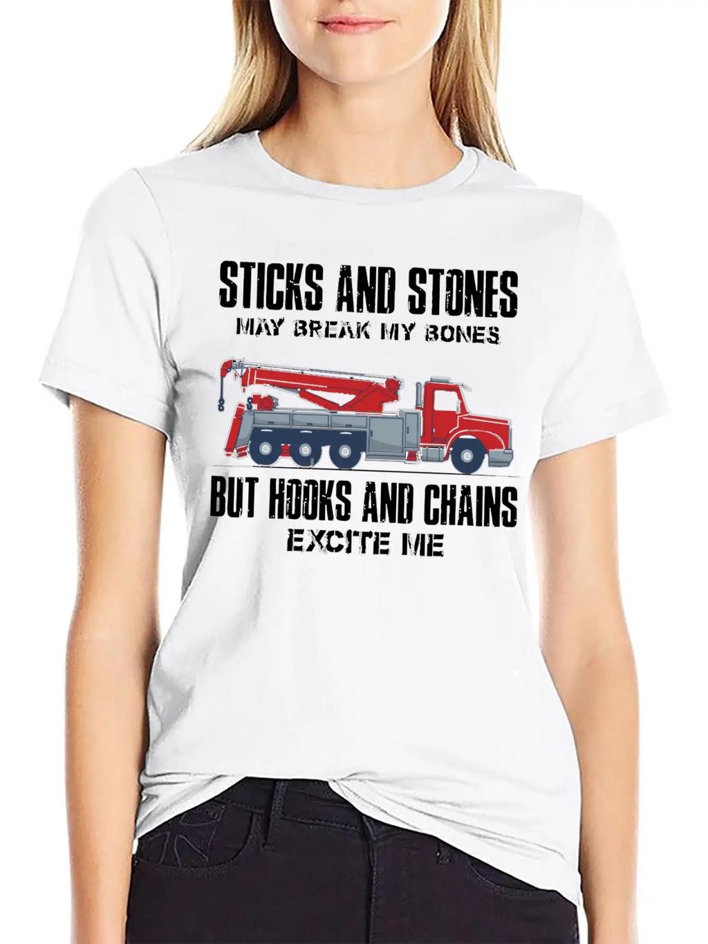 Truck Driver Stones May Break My Bone Casual Graphic T-Shirt – Simple And Comfortable Daily Wear