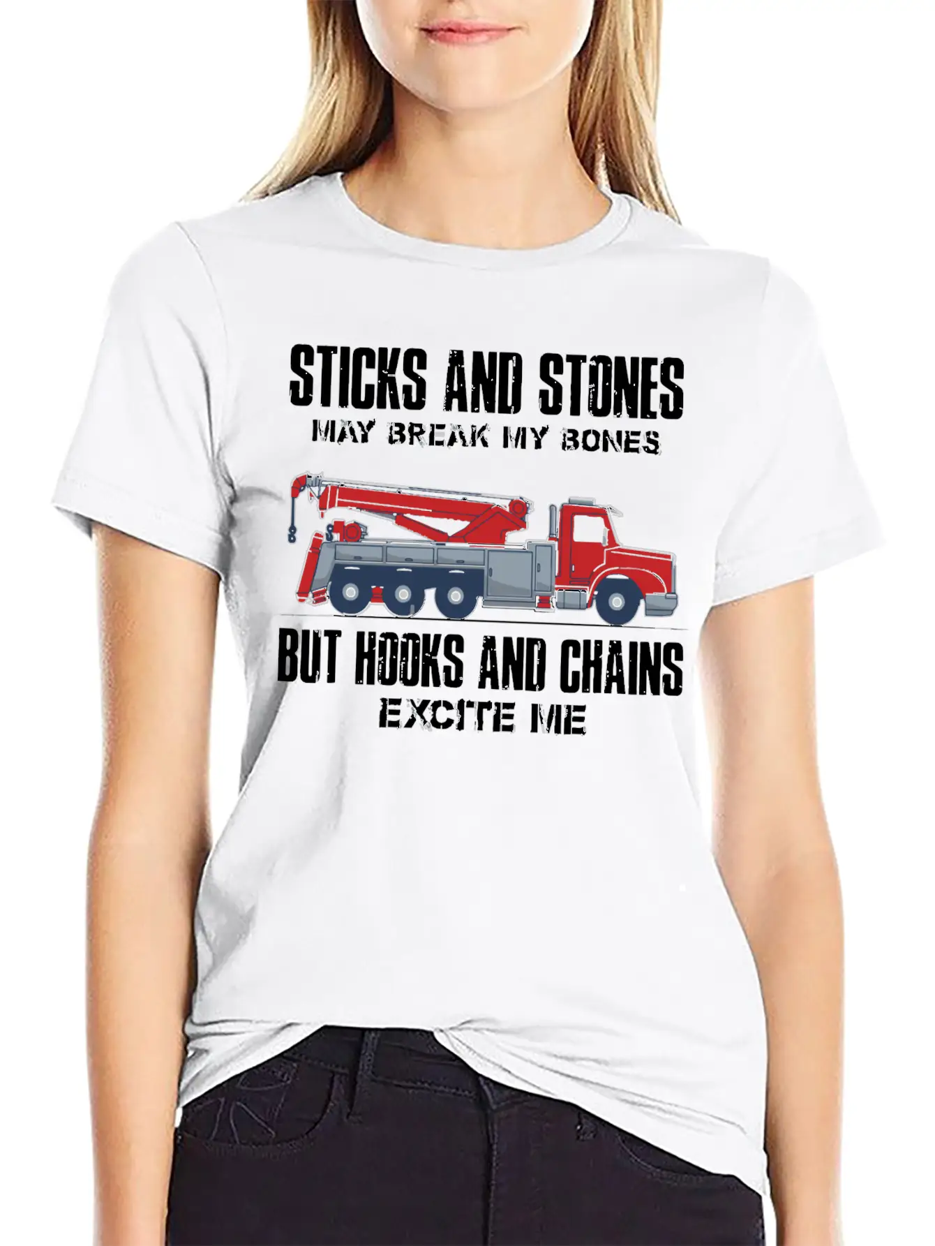 Truck Driver Stones May Break My Bone Casual Graphic T-Shirt – Simple And Comfortable Daily Wear
