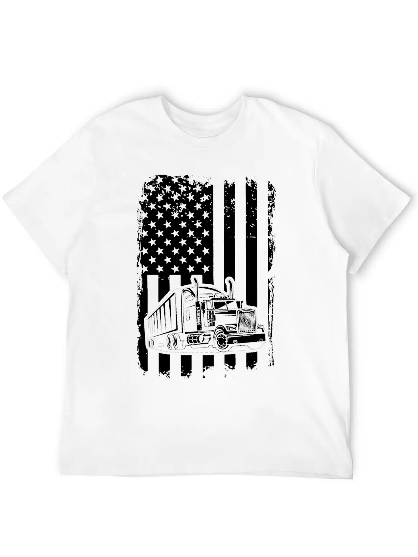 Truck Driver T Shirt American Flag Essential Cotton Tee For Daily Outfits – Unisex Style