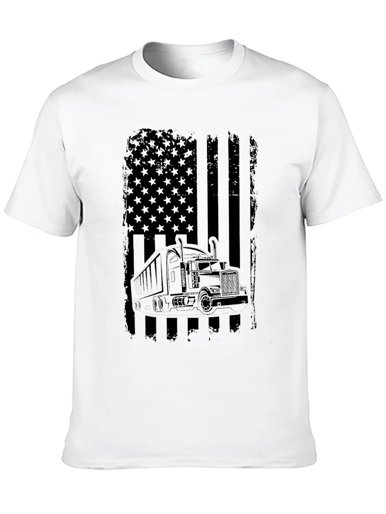 Truck Driver T Shirt American Flag Essential Cotton Tee For Daily Outfits – Unisex Style