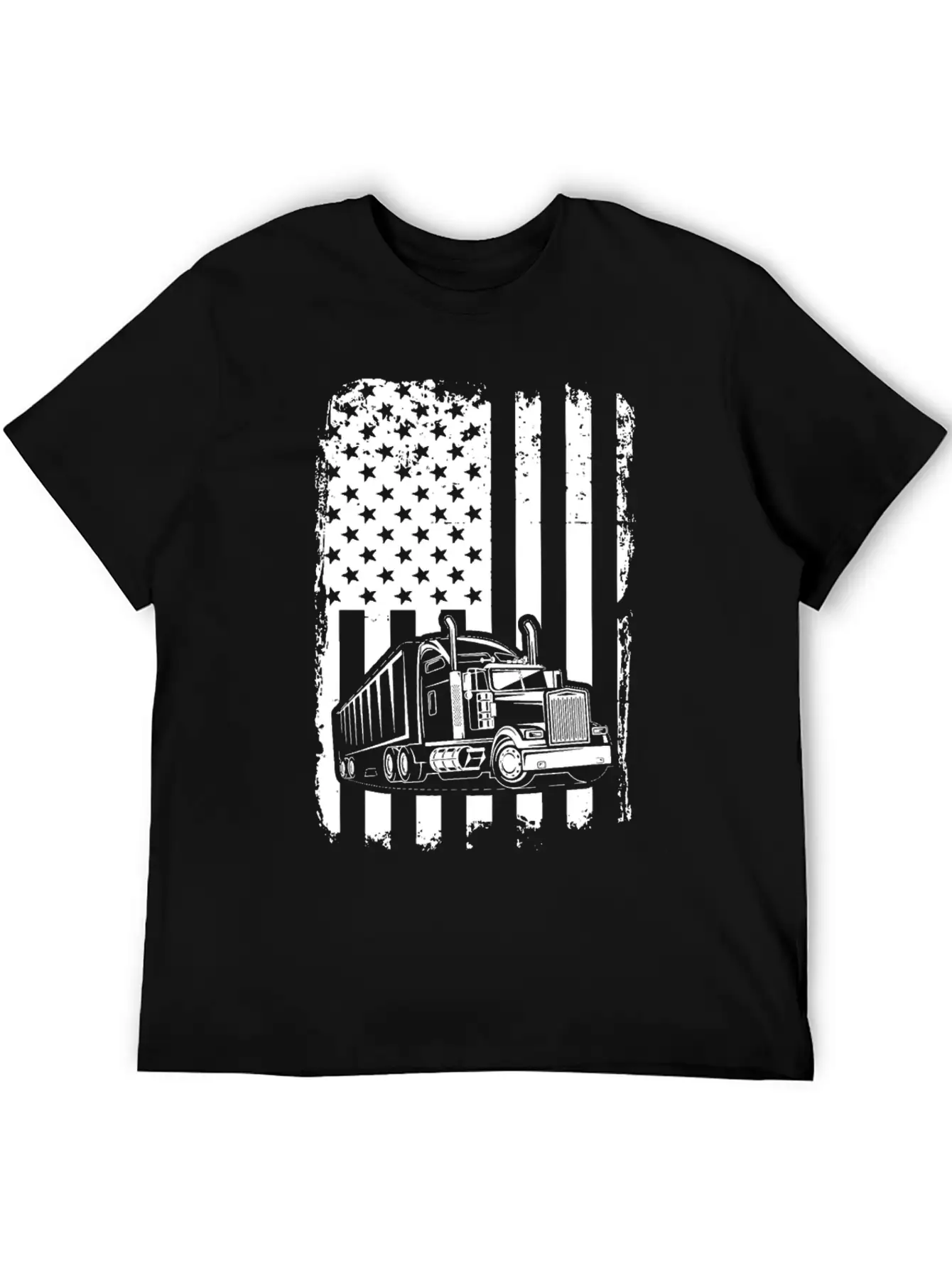 Truck Driver T Shirt American Flag Essential Cotton Tee For Daily Outfits – Unisex Style