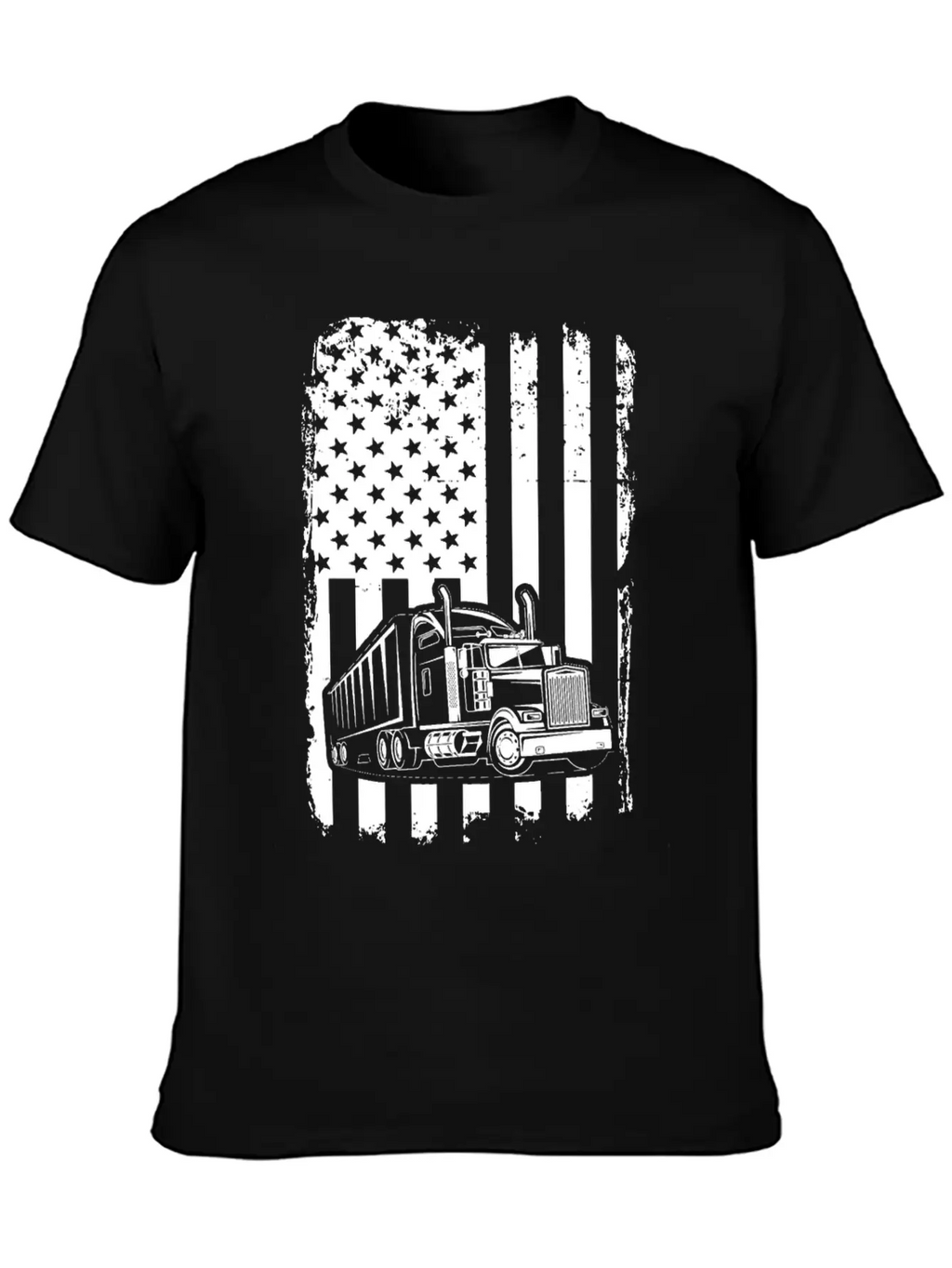 Truck Driver T Shirt American Flag Essential Cotton Tee For Daily Outfits – Unisex Style