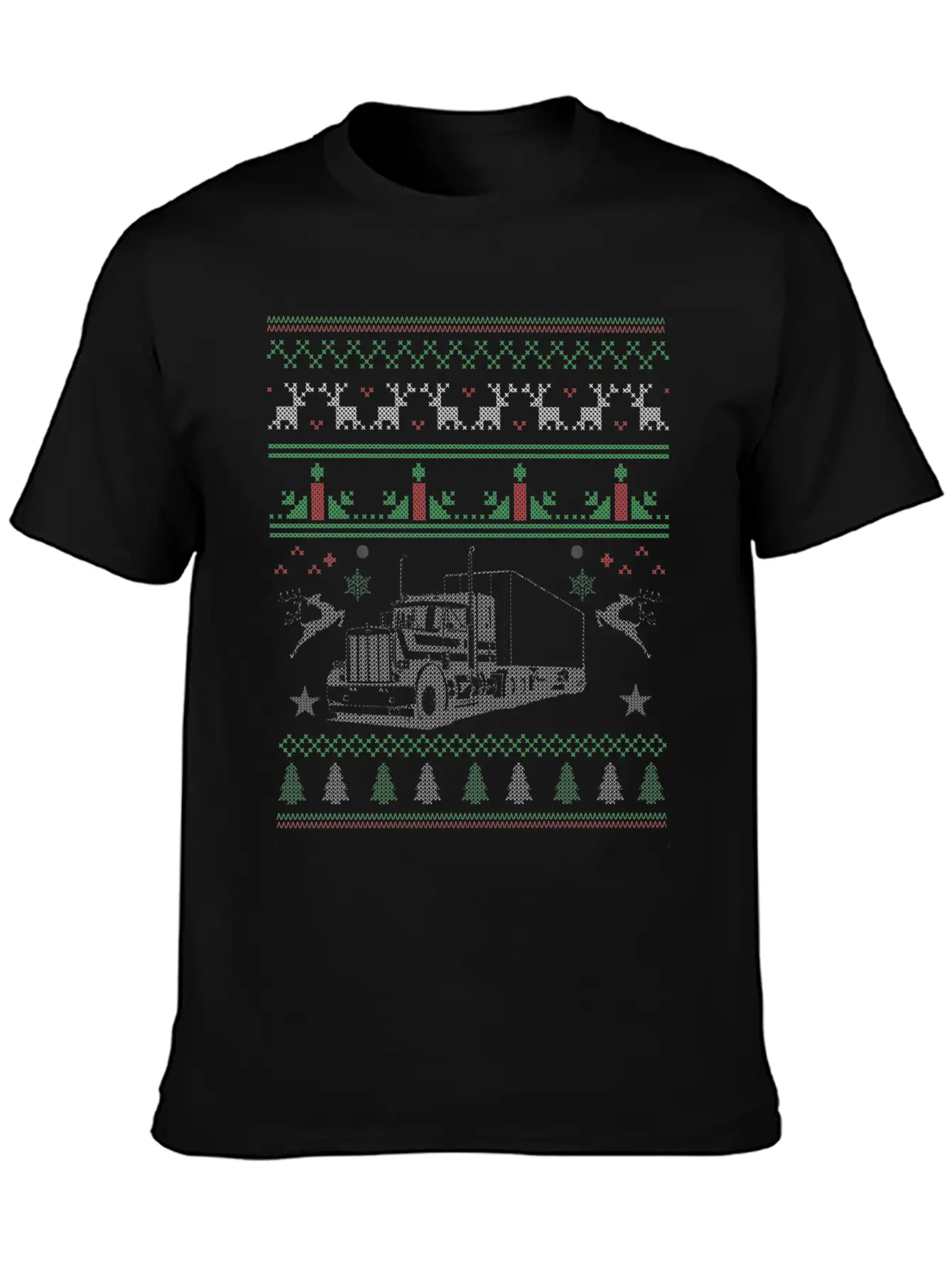 Truck Driver - Ugly Christmas Sweater For Trucke Unisex Casual T-Shirt – Clean Design For Daily Comfort