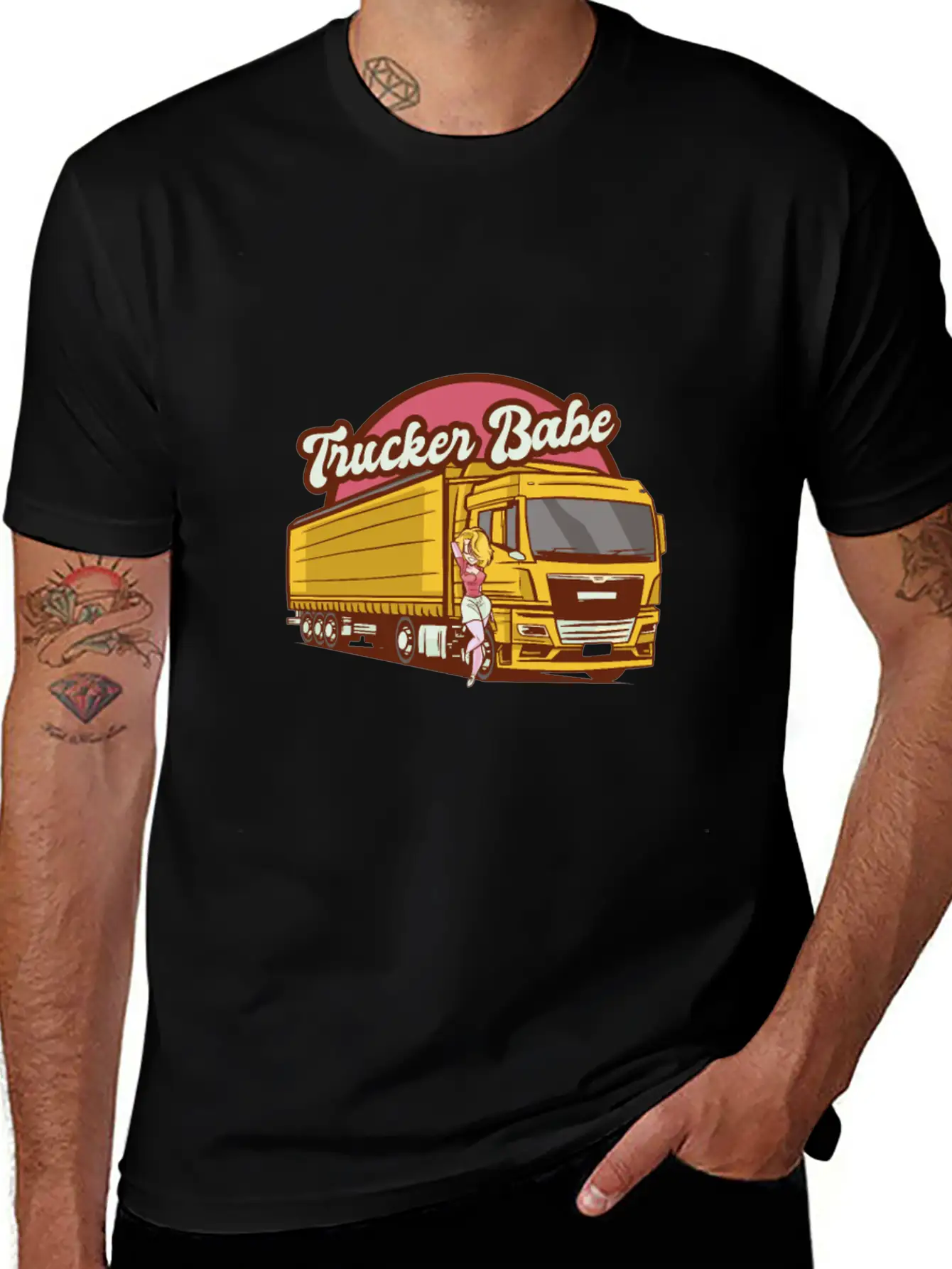 Trucker Babe Mechanic Trucking Truck Driver Breathable Soft Cotton T-Shirt – Timeless Casual Look