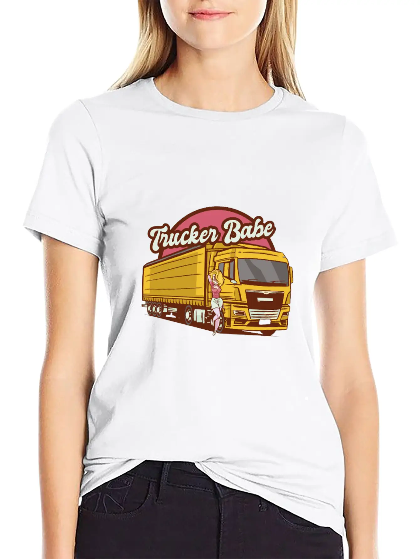 Trucker Babe Mechanic Trucking Truck Driver Breathable Soft Cotton T-Shirt – Timeless Casual Look