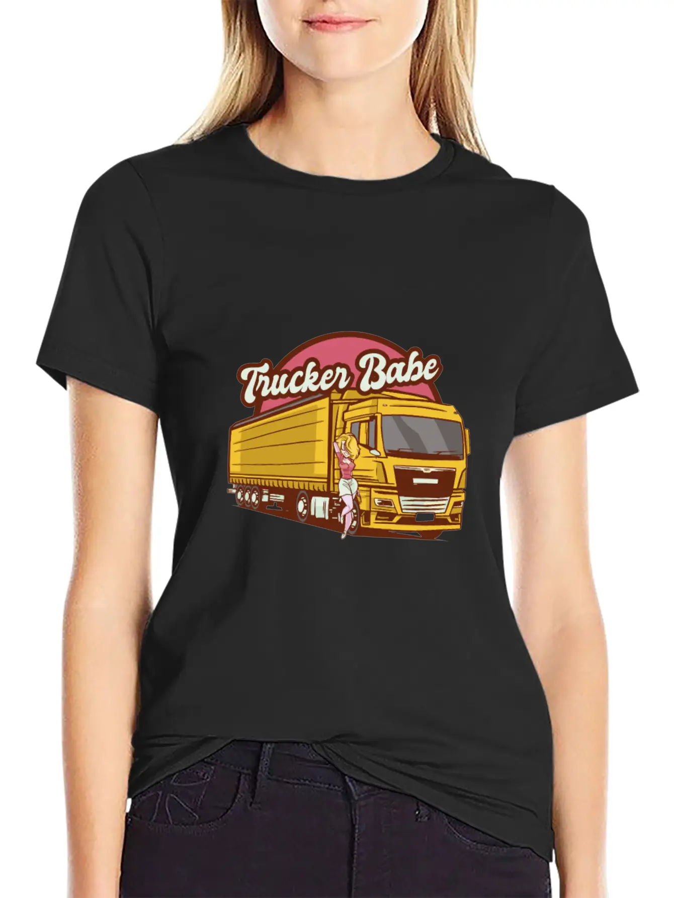 Trucker Babe Mechanic Trucking Truck Driver Breathable Soft Cotton T-Shirt – Timeless Casual Look