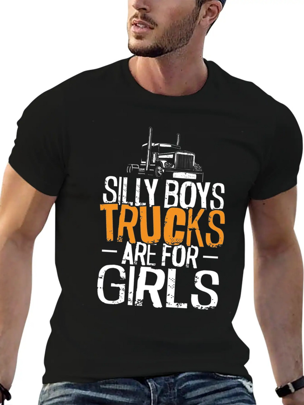 Trucker Truck Driver Girl Vintage Unisex Short Sleeve Soft Cotton T-Shirt – Casual Everyday Wear