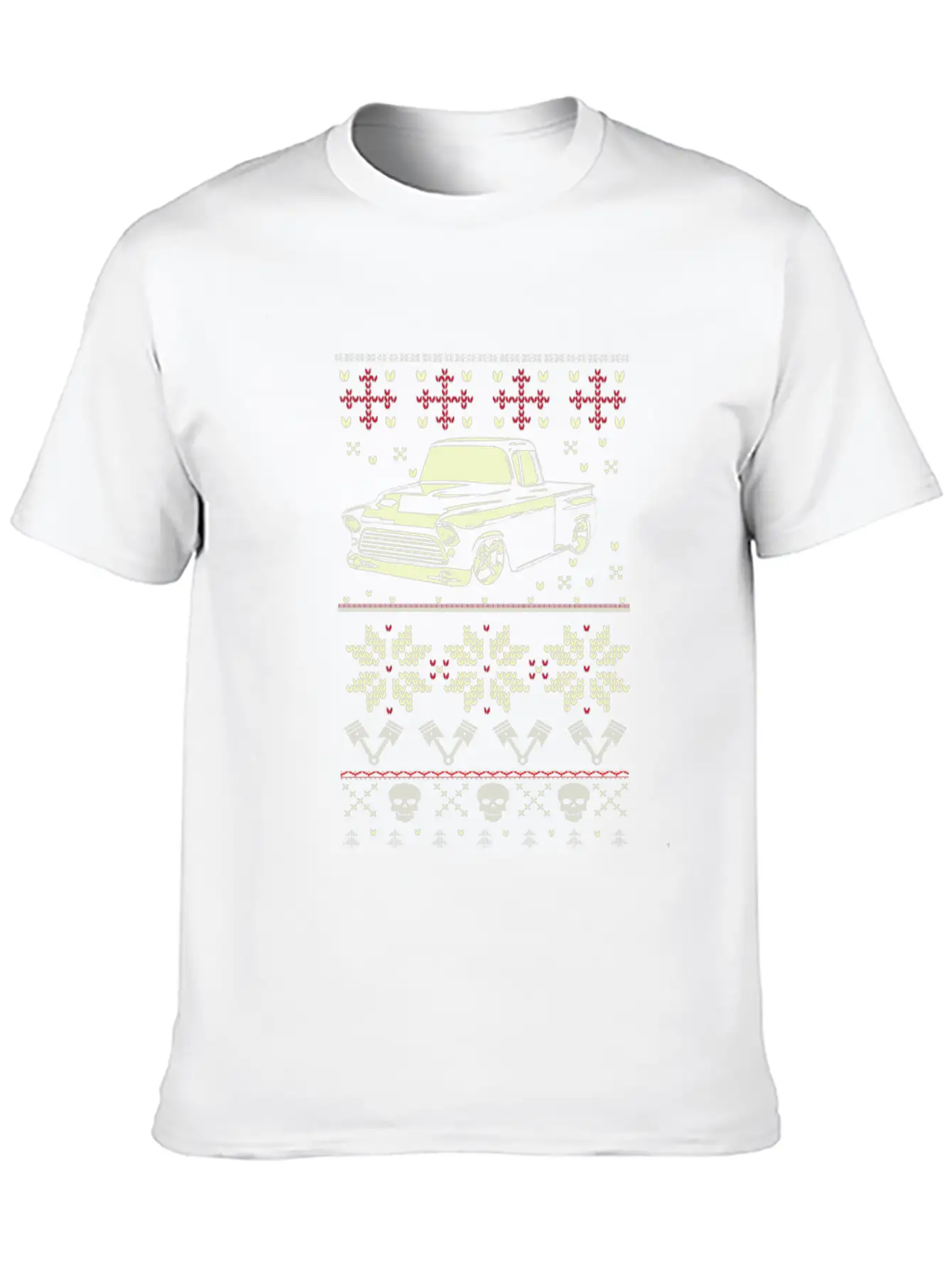 Trucker - Ugly Christmas Sweater For Truck Lover Casual Graphic T-Shirt – Simple And Comfortable Daily Wear