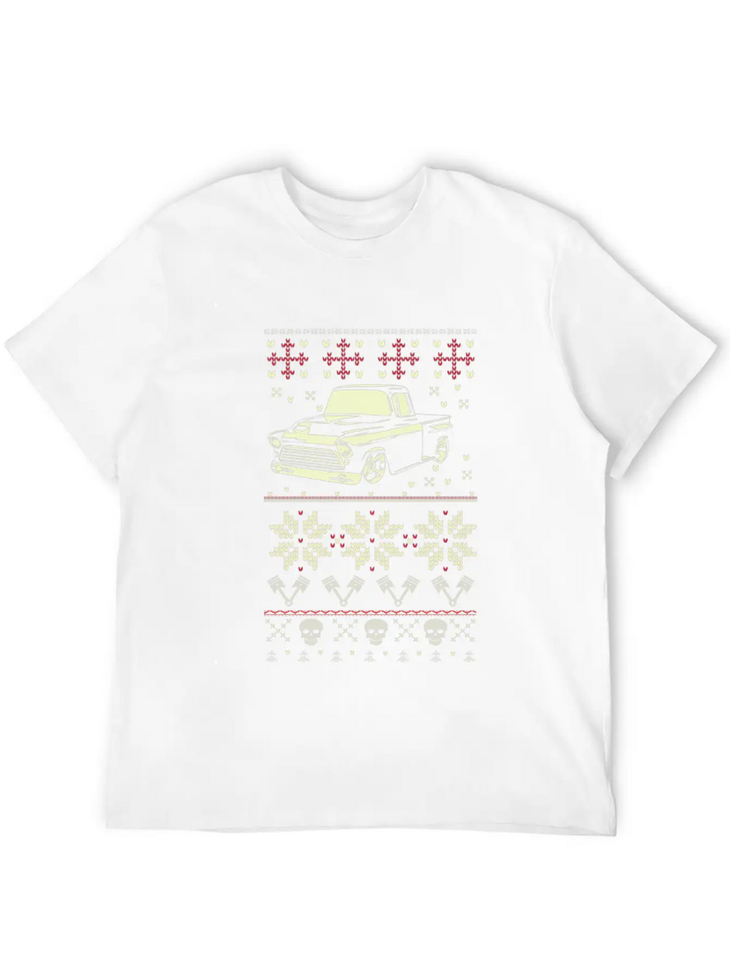 Trucker - Ugly Christmas Sweater For Truck Lover Casual Graphic T-Shirt – Simple And Comfortable Daily Wear