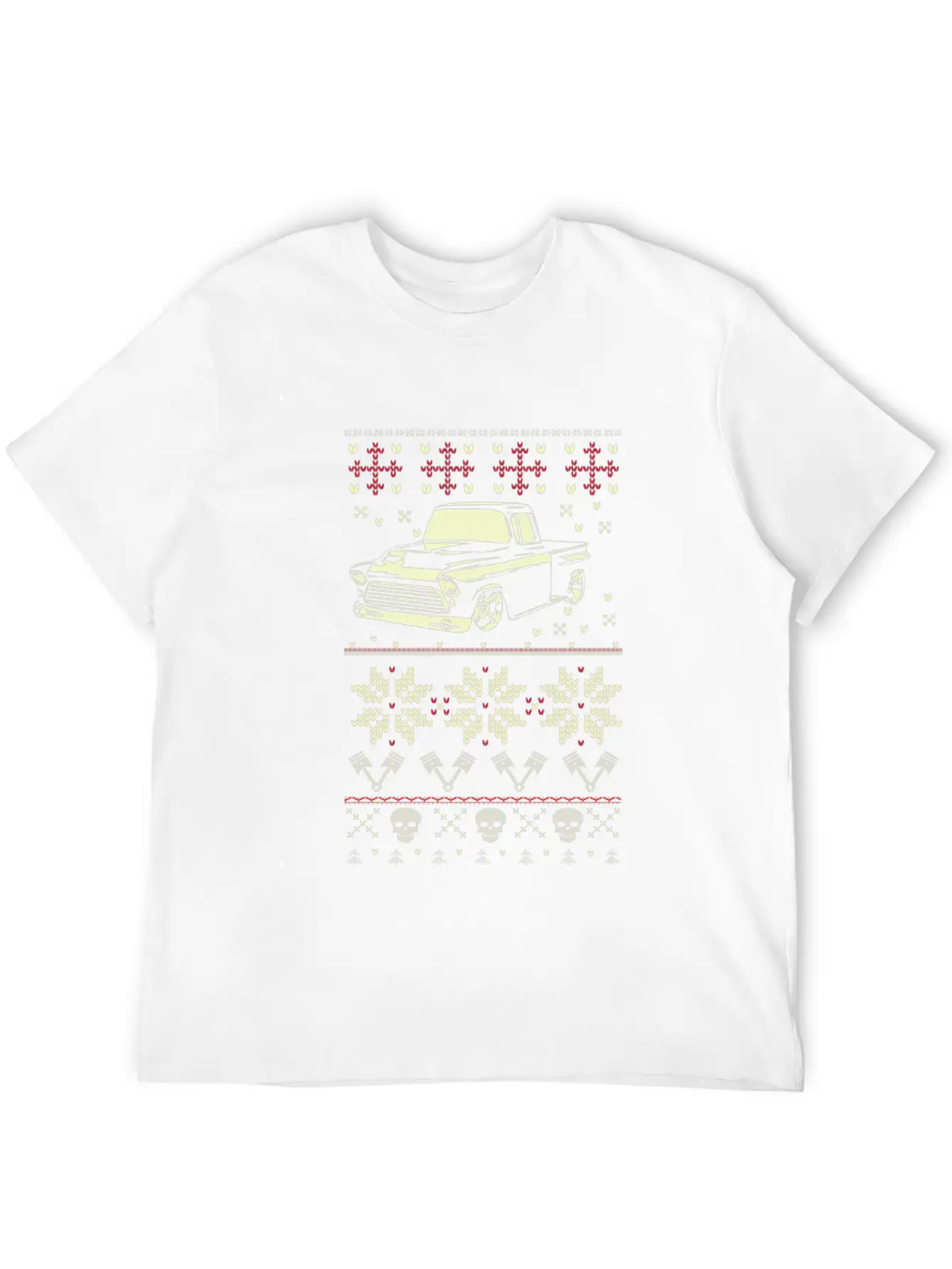 Trucker - Ugly Christmas Sweater For Truck Lover Casual Graphic T-Shirt – Simple And Comfortable Daily Wear