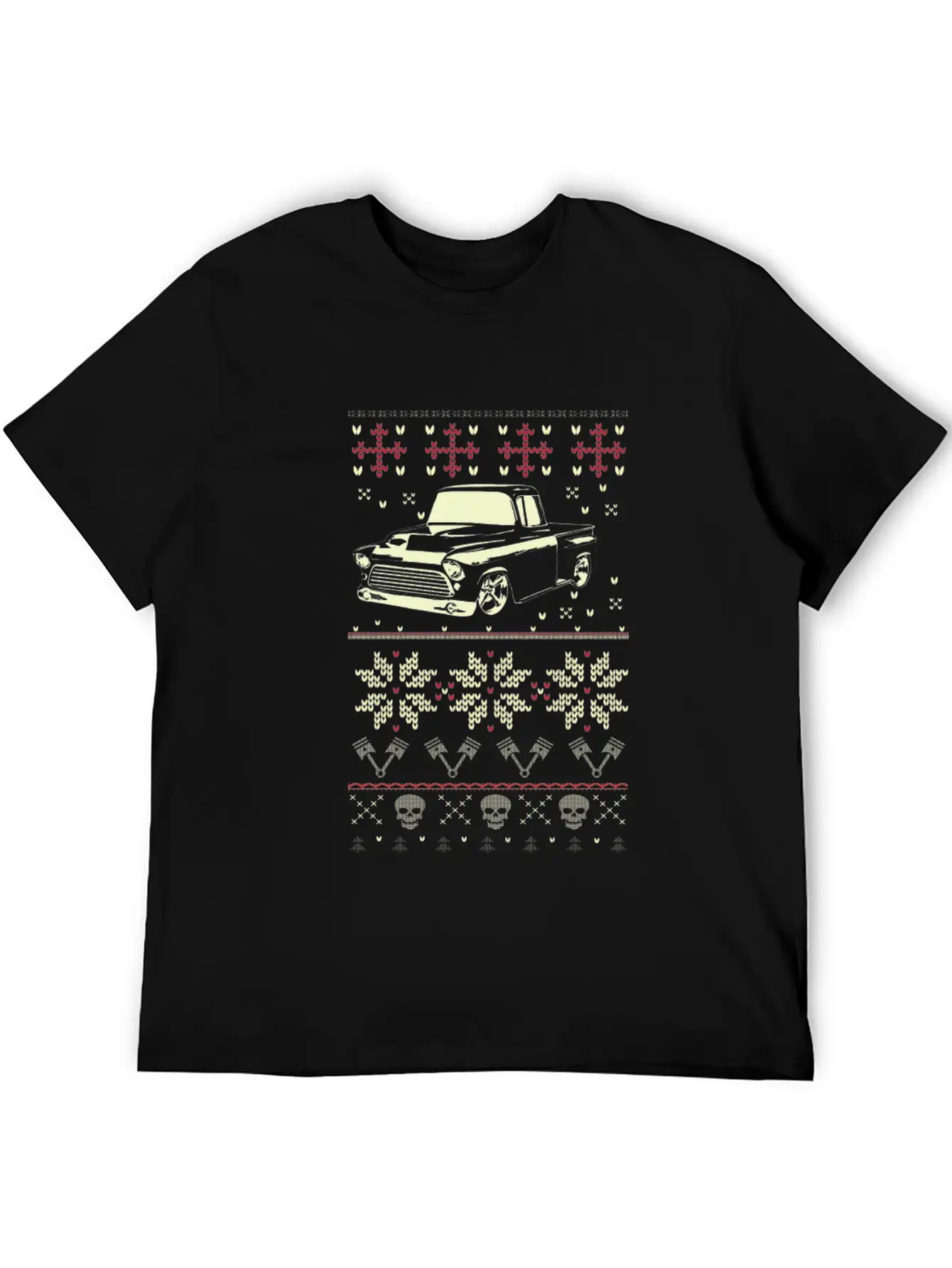Trucker - Ugly Christmas Sweater For Truck Lover Casual Graphic T-Shirt – Simple And Comfortable Daily Wear