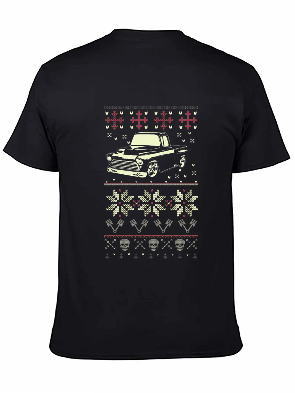 Trucker - Ugly Christmas Sweater For Truck Lover Casual Graphic T-Shirt – Simple And Comfortable Daily Wear
