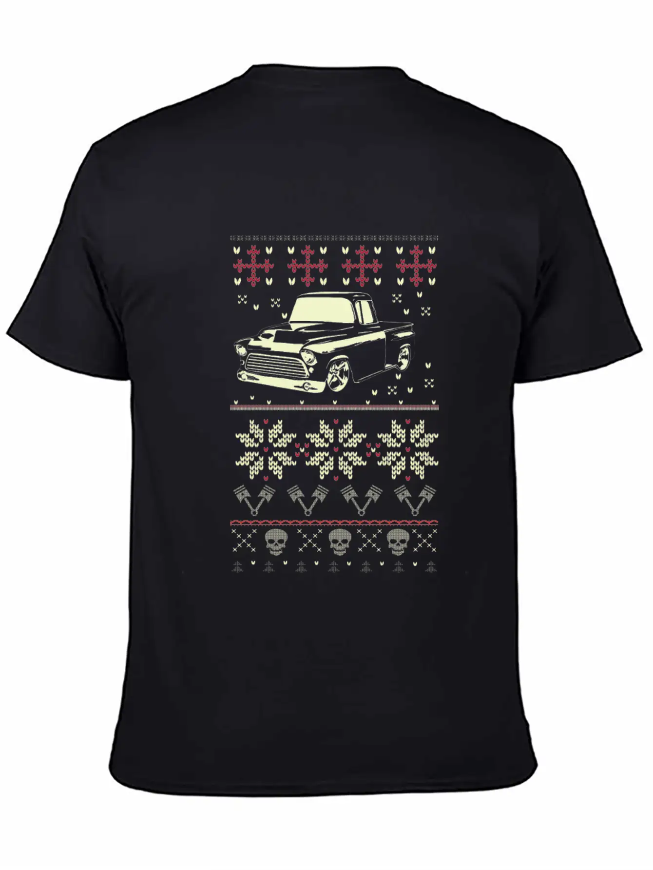 Trucker - Ugly Christmas Sweater For Truck Lover Casual Graphic T-Shirt – Simple And Comfortable Daily Wear