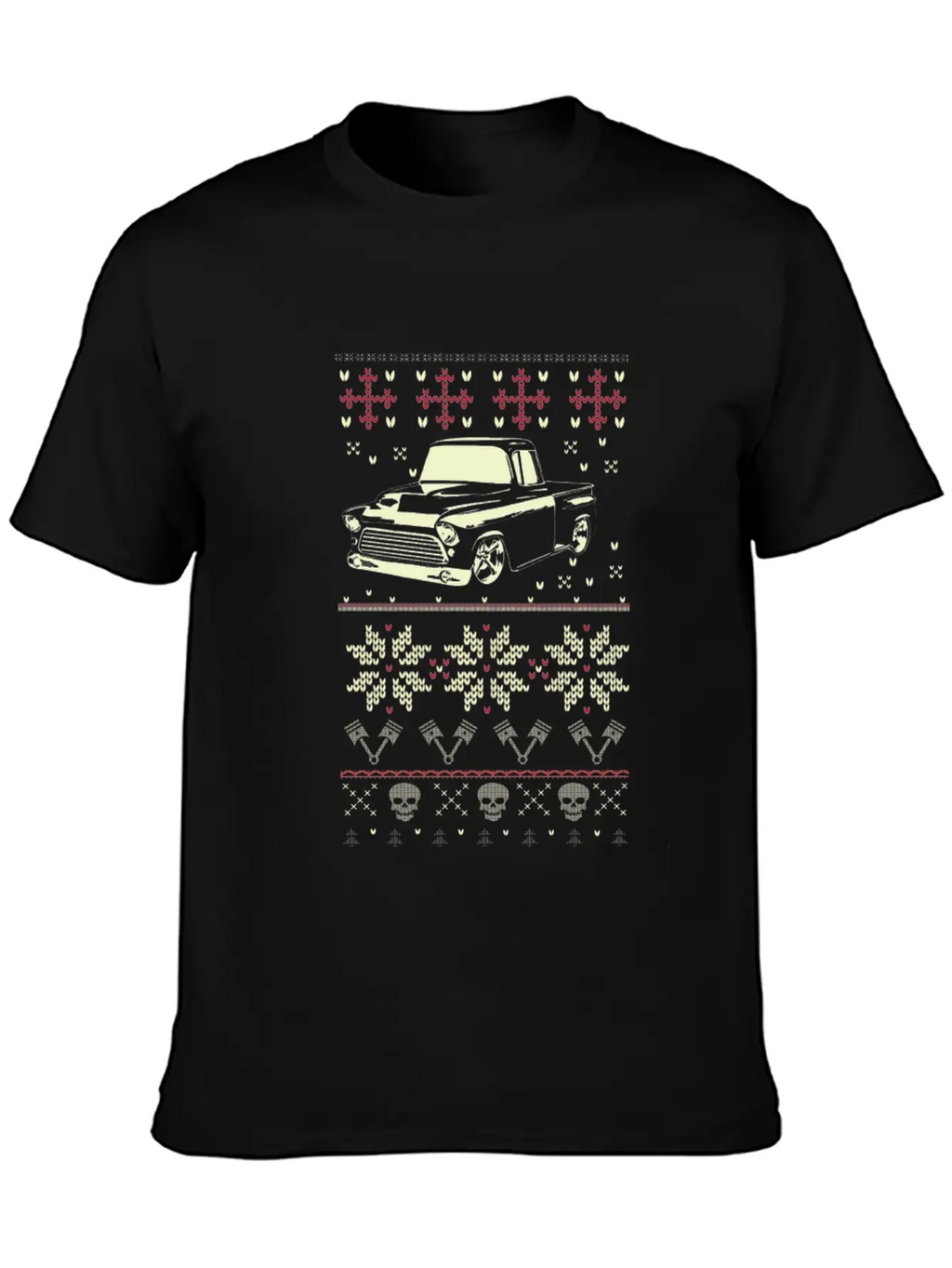 Trucker - Ugly Christmas Sweater For Truck Lover Casual Graphic T-Shirt – Simple And Comfortable Daily Wear