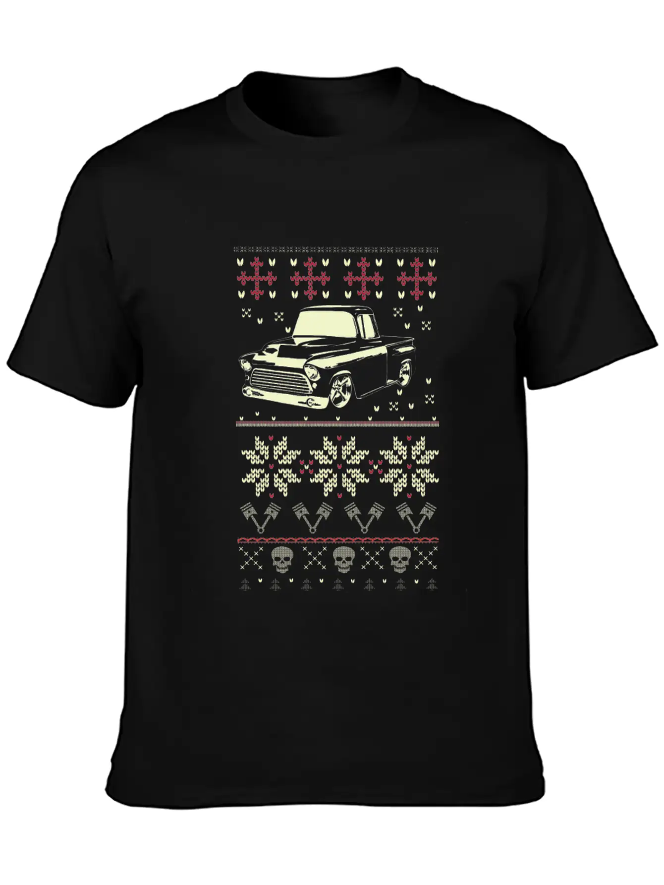 Trucker - Ugly Christmas Sweater For Truck Lover Casual Graphic T-Shirt – Simple And Comfortable Daily Wear