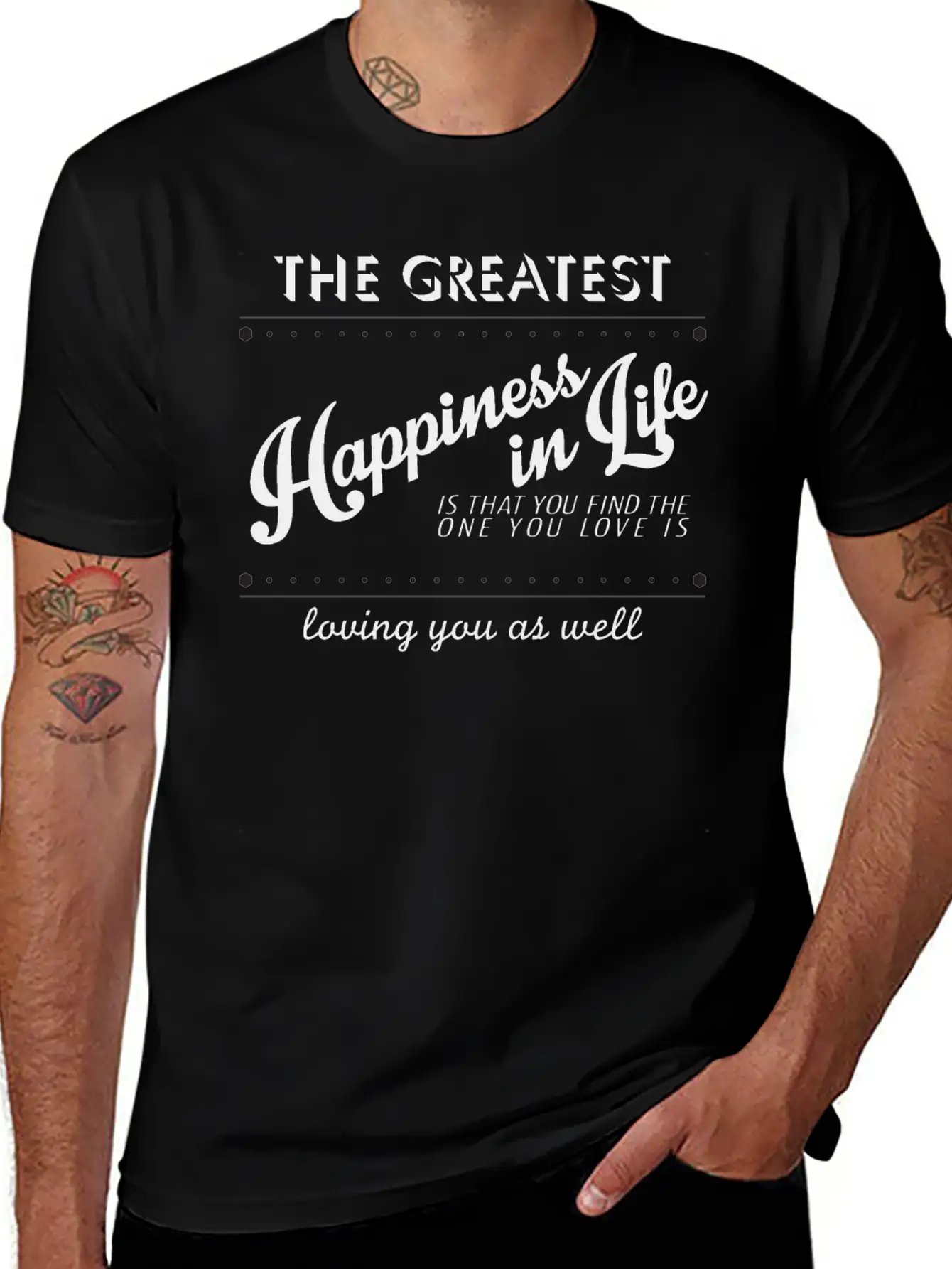 True Happiness Unisex Short Sleeve Soft Cotton T-Shirt – Casual Everyday Wear