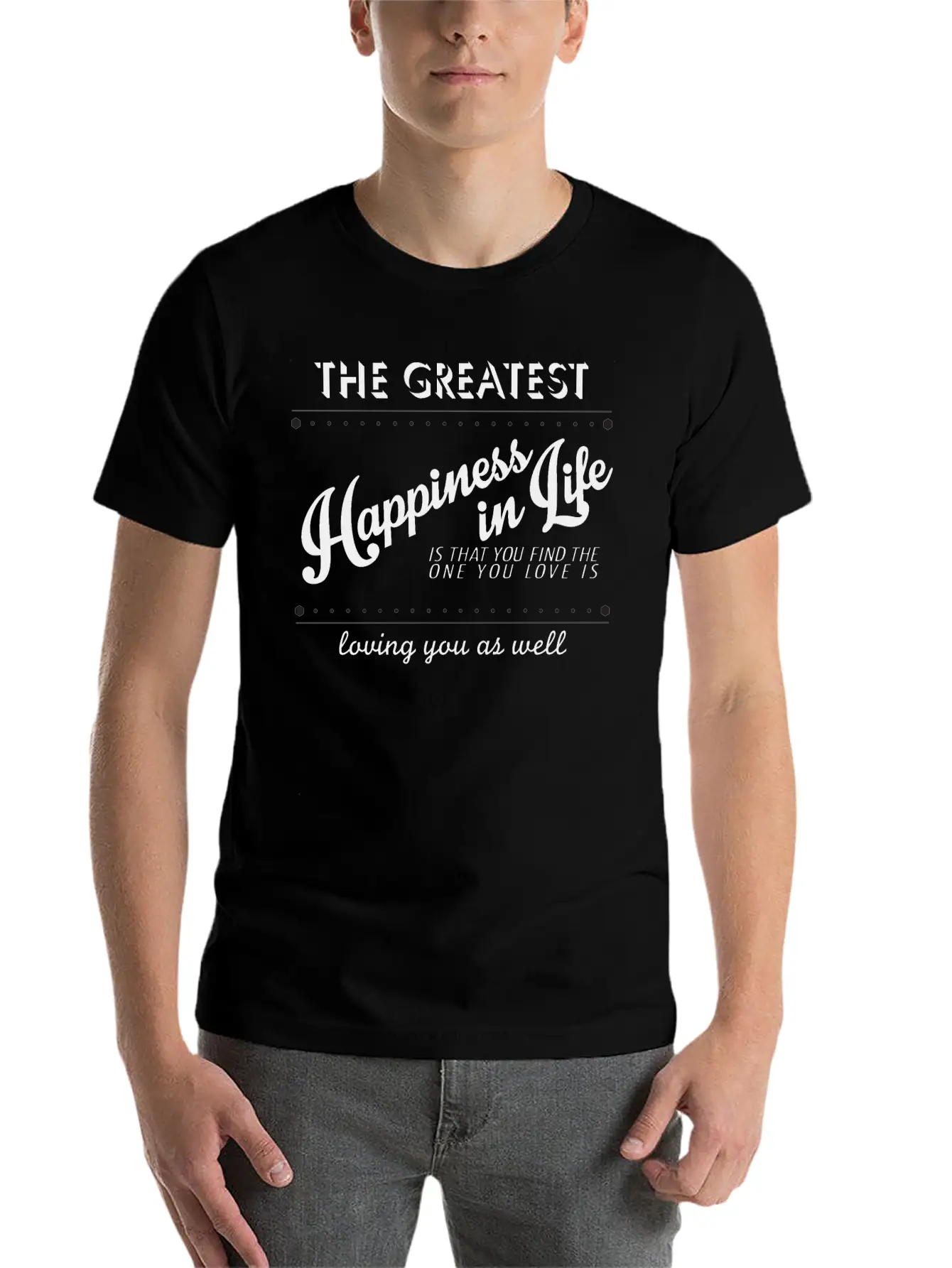 True Happiness Unisex Short Sleeve Soft Cotton T-Shirt – Casual Everyday Wear