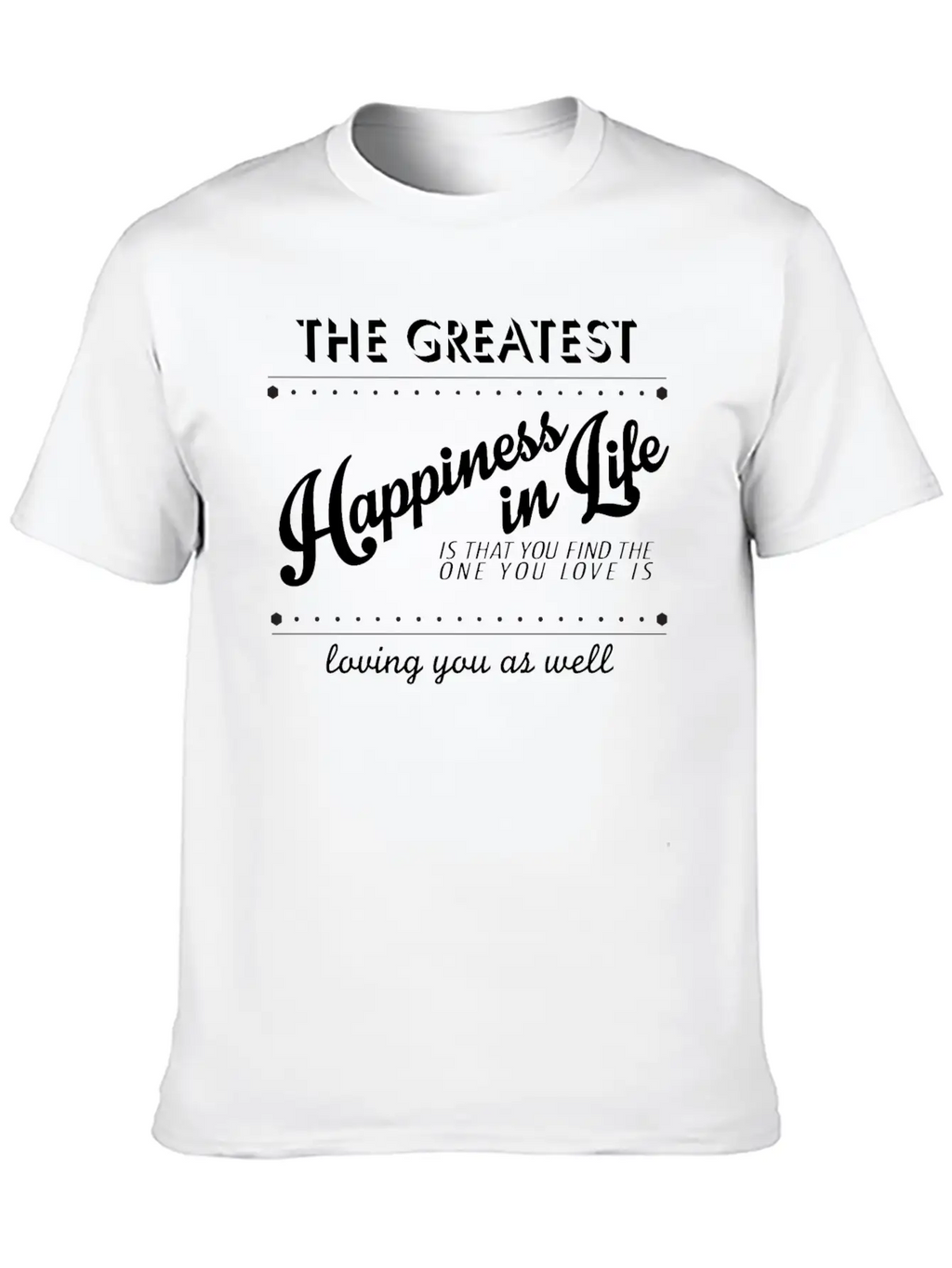 True Happiness Unisex Short Sleeve Soft Cotton T-Shirt – Casual Everyday Wear