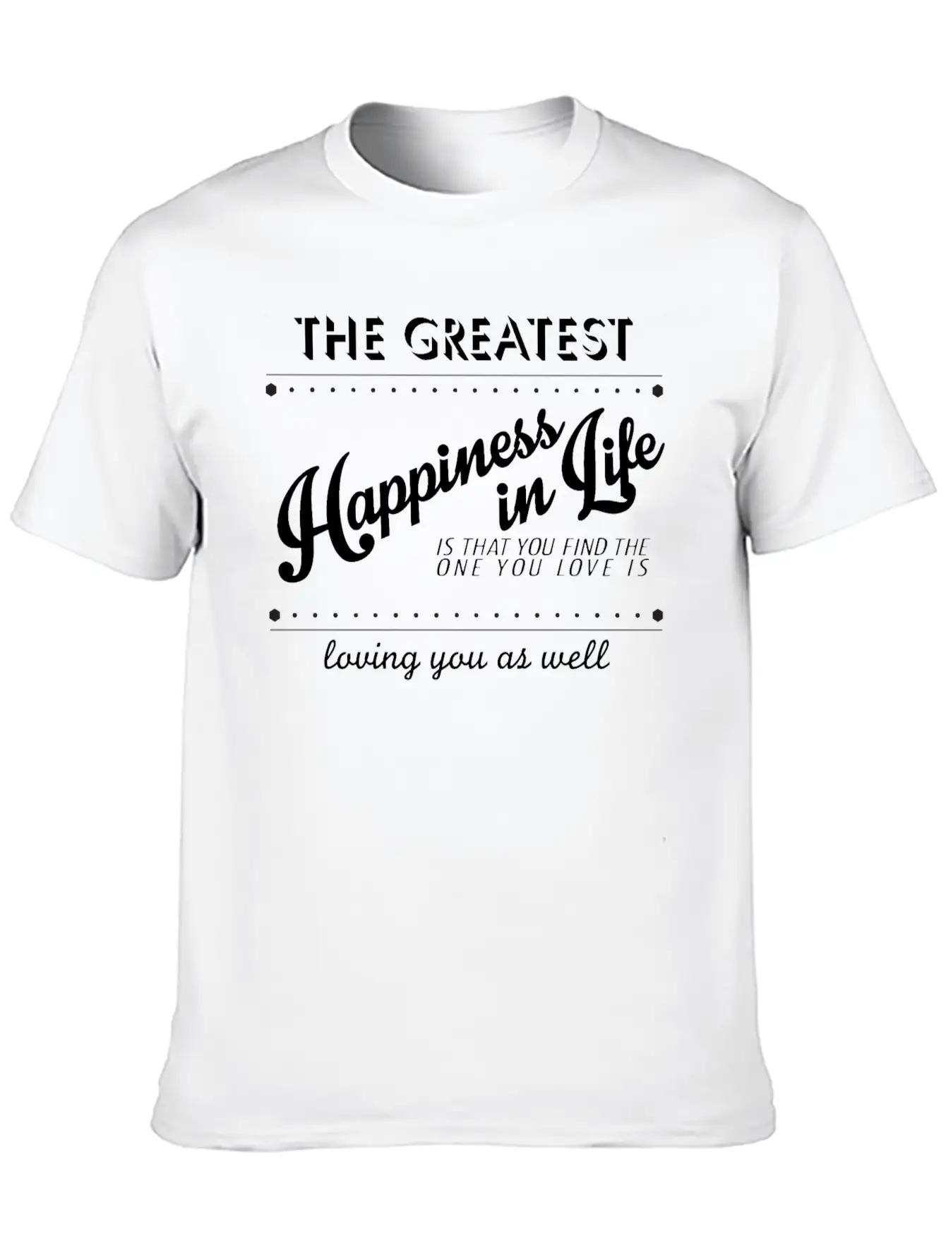 True Happiness Unisex Short Sleeve Soft Cotton T-Shirt – Casual Everyday Wear