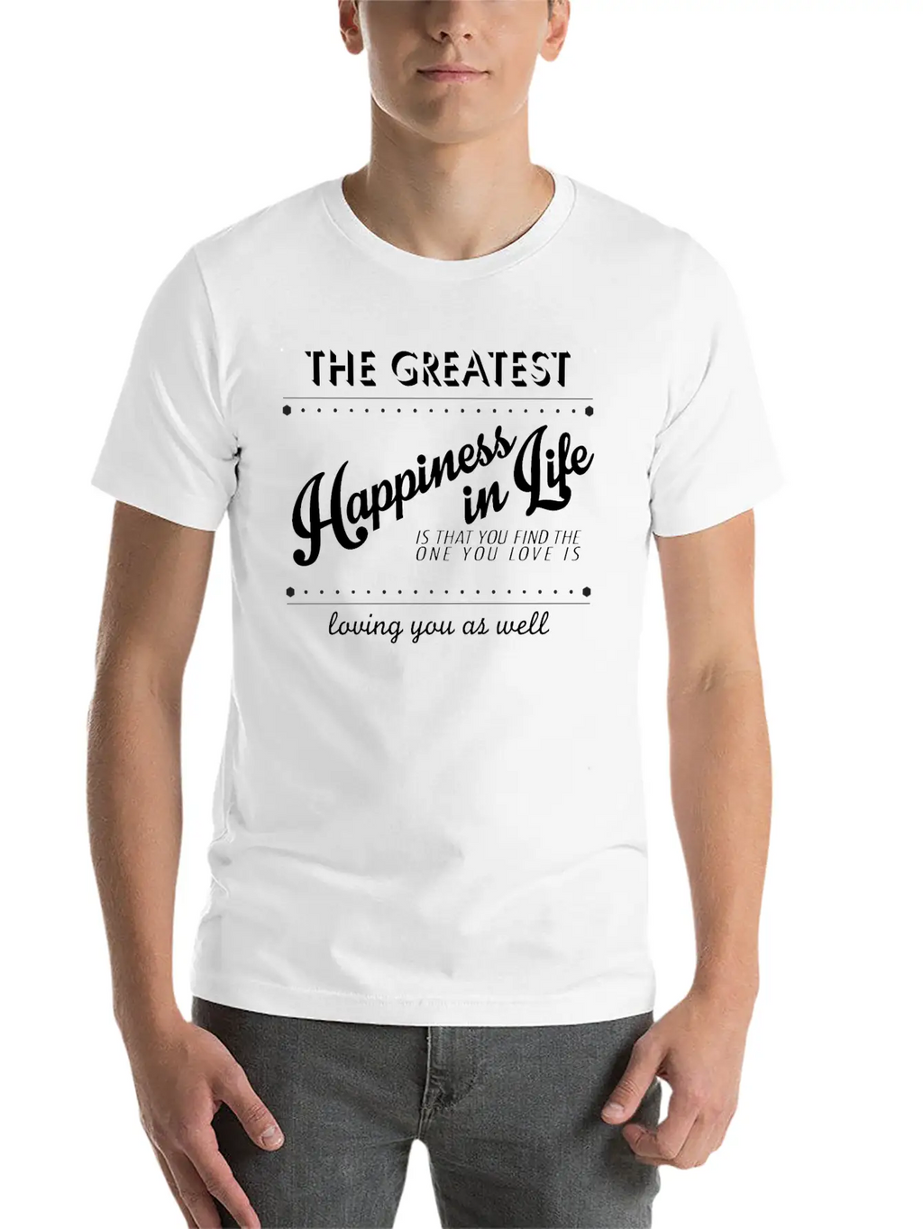 True Happiness Unisex Short Sleeve Soft Cotton T-Shirt – Casual Everyday Wear