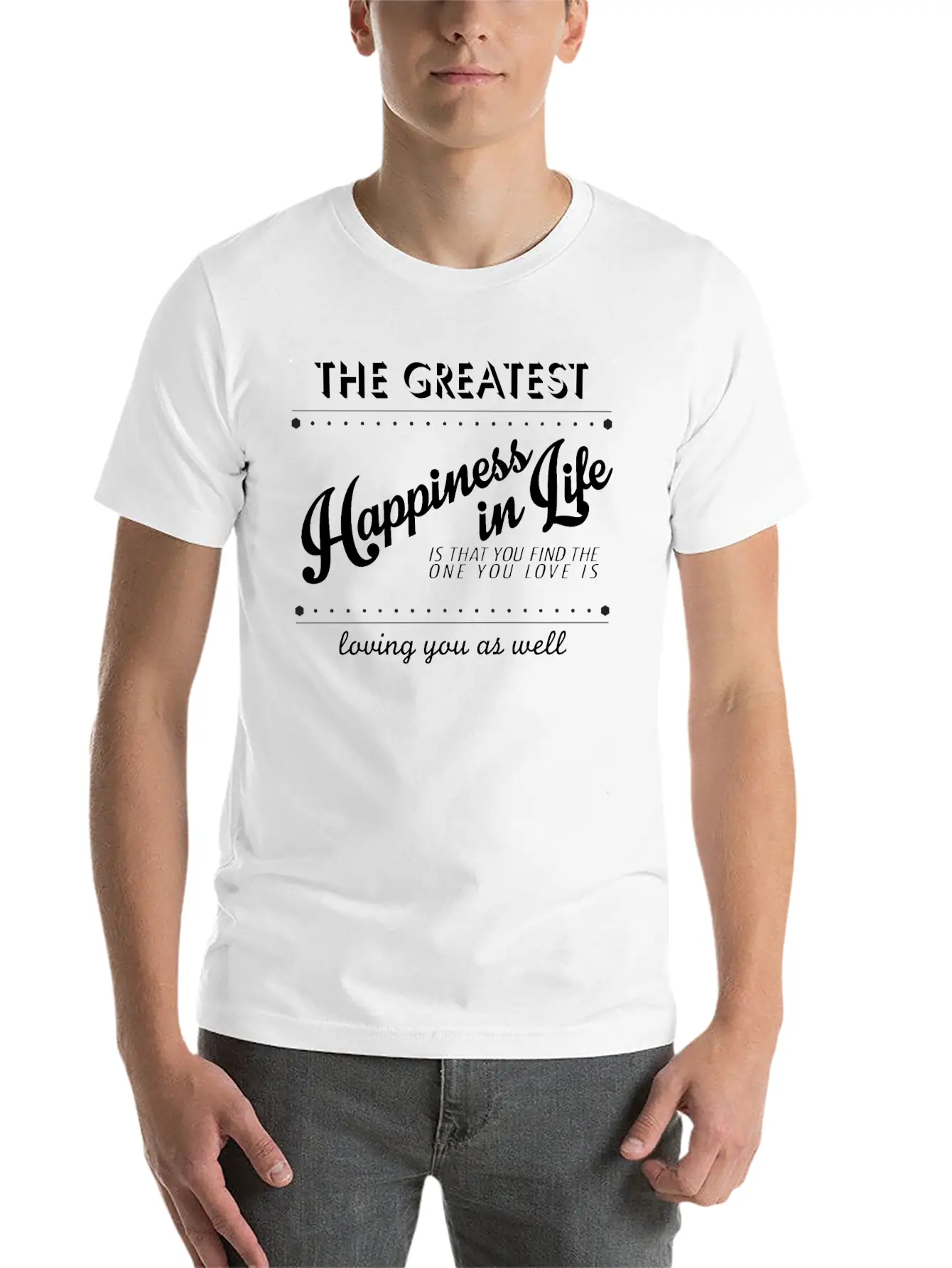 True Happiness Unisex Short Sleeve Soft Cotton T-Shirt – Casual Everyday Wear
