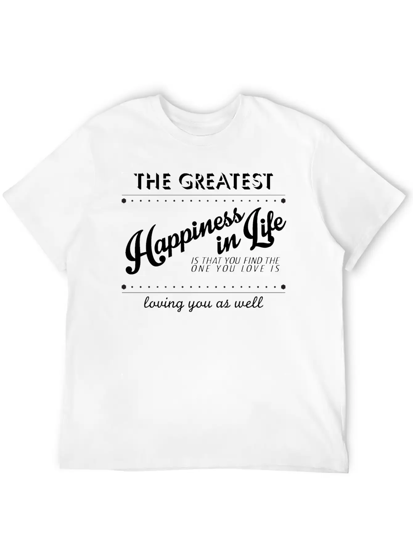 True Happiness Unisex Short Sleeve Soft Cotton T-Shirt – Casual Everyday Wear