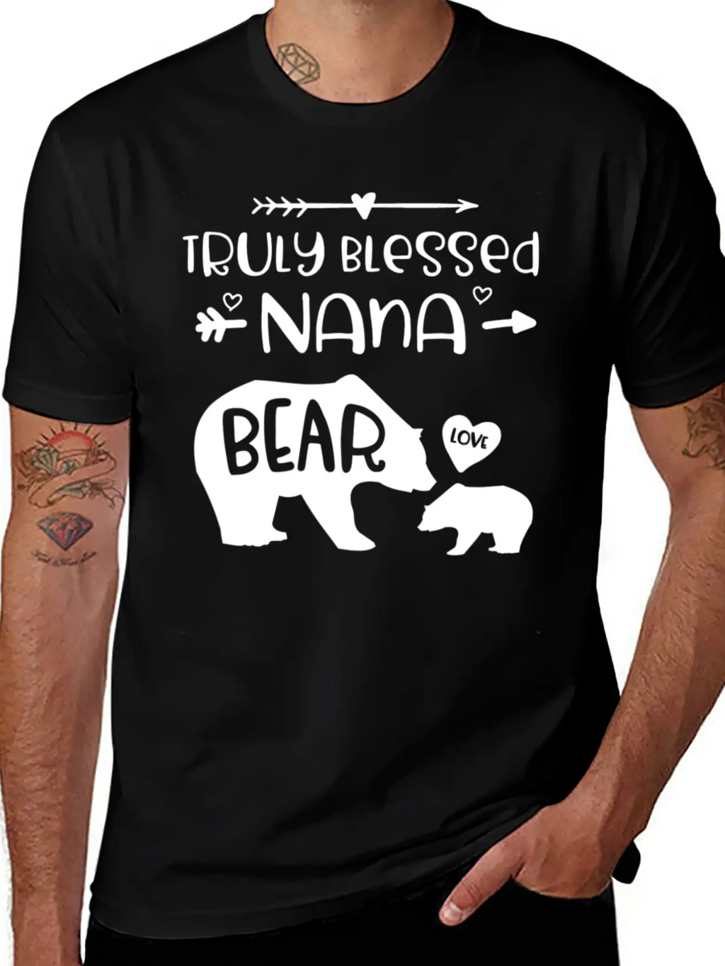 Truly Blessed Nana Bear Bear With Baby Cub Nana Breathable Graphic T-Shirt – Perfect For Casual Days