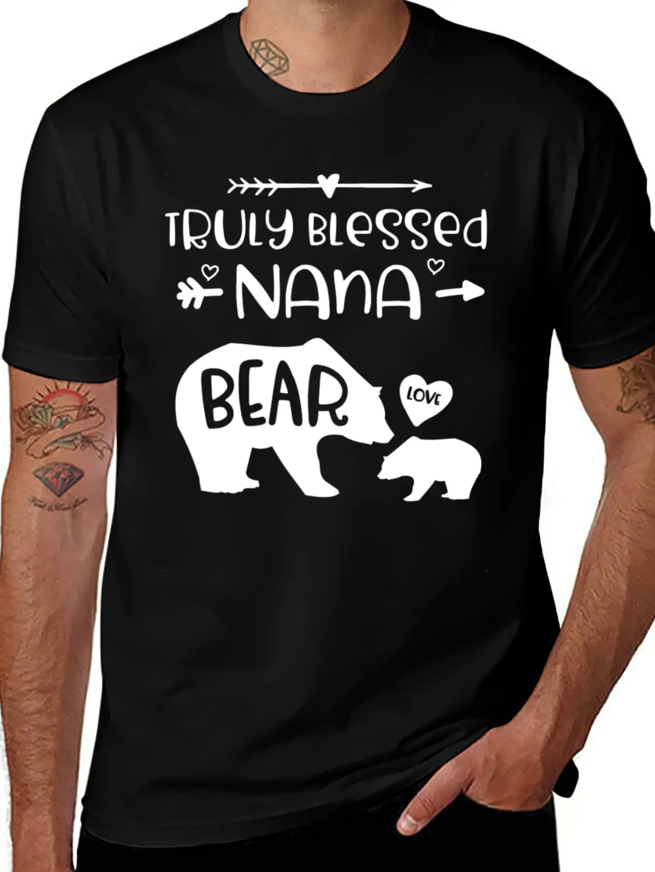 Truly Blessed Nana Bear Bear With Baby Cub Nana Breathable Graphic T-Shirt – Perfect For Casual Days