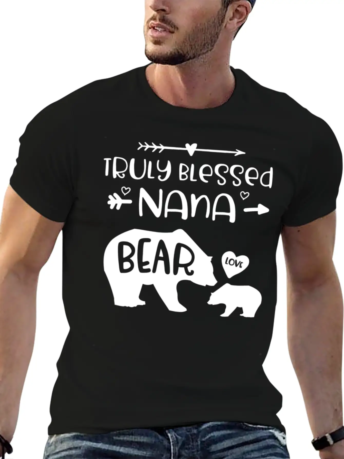 Truly Blessed Nana Bear Bear With Baby Cub Nana Breathable Graphic T-Shirt – Perfect For Casual Days