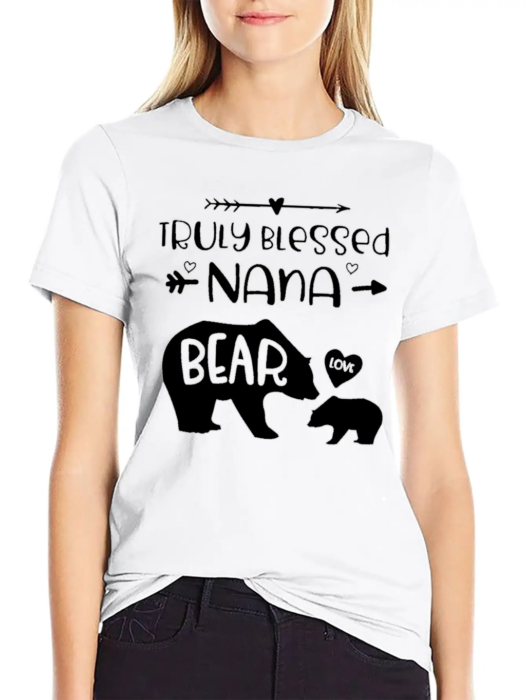 Truly Blessed Nana Bear Bear With Baby Cub Nana Breathable Graphic T-Shirt – Perfect For Casual Days