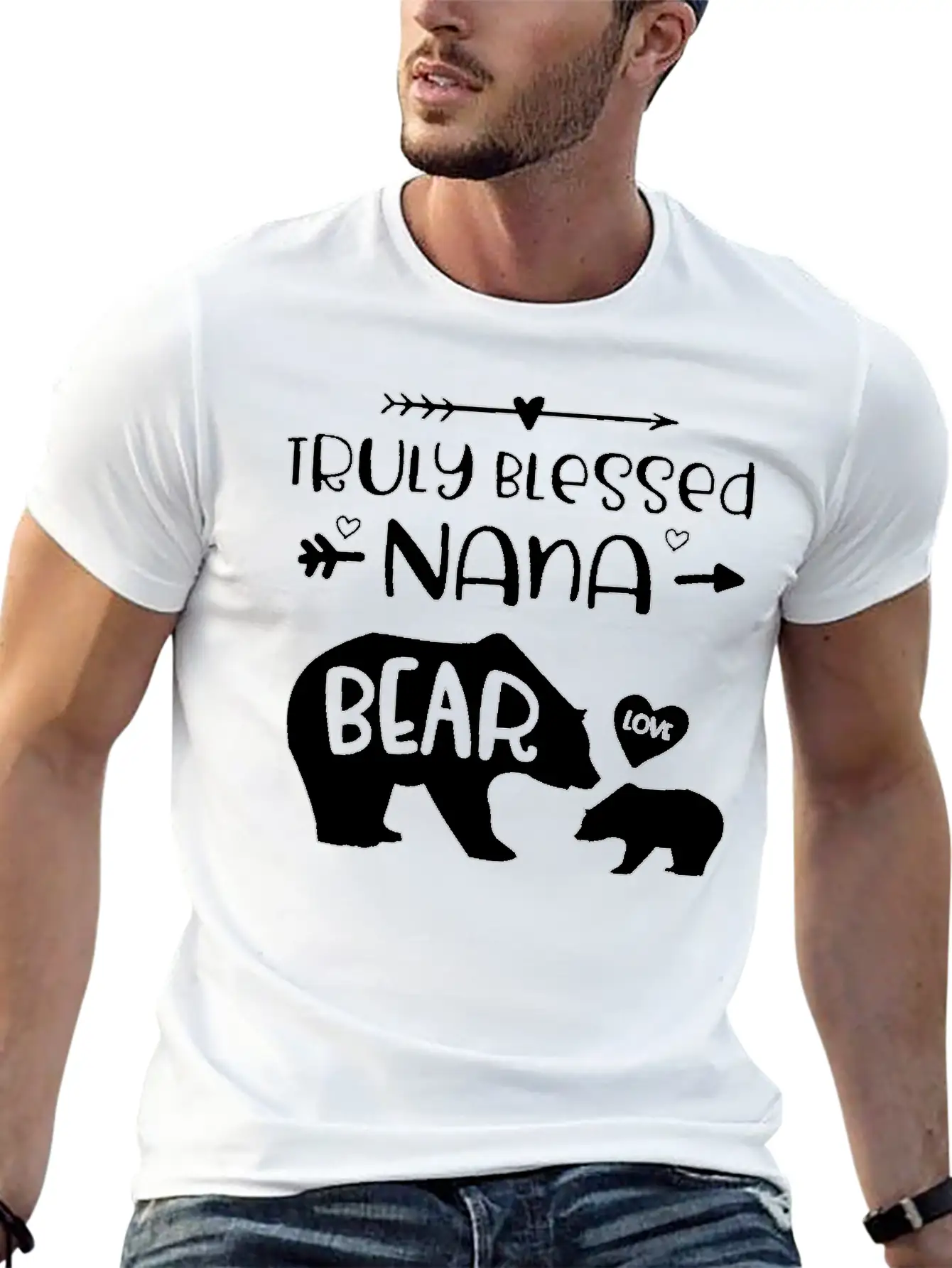 Truly Blessed Nana Bear Bear With Baby Cub Nana Breathable Graphic T-Shirt – Perfect For Casual Days