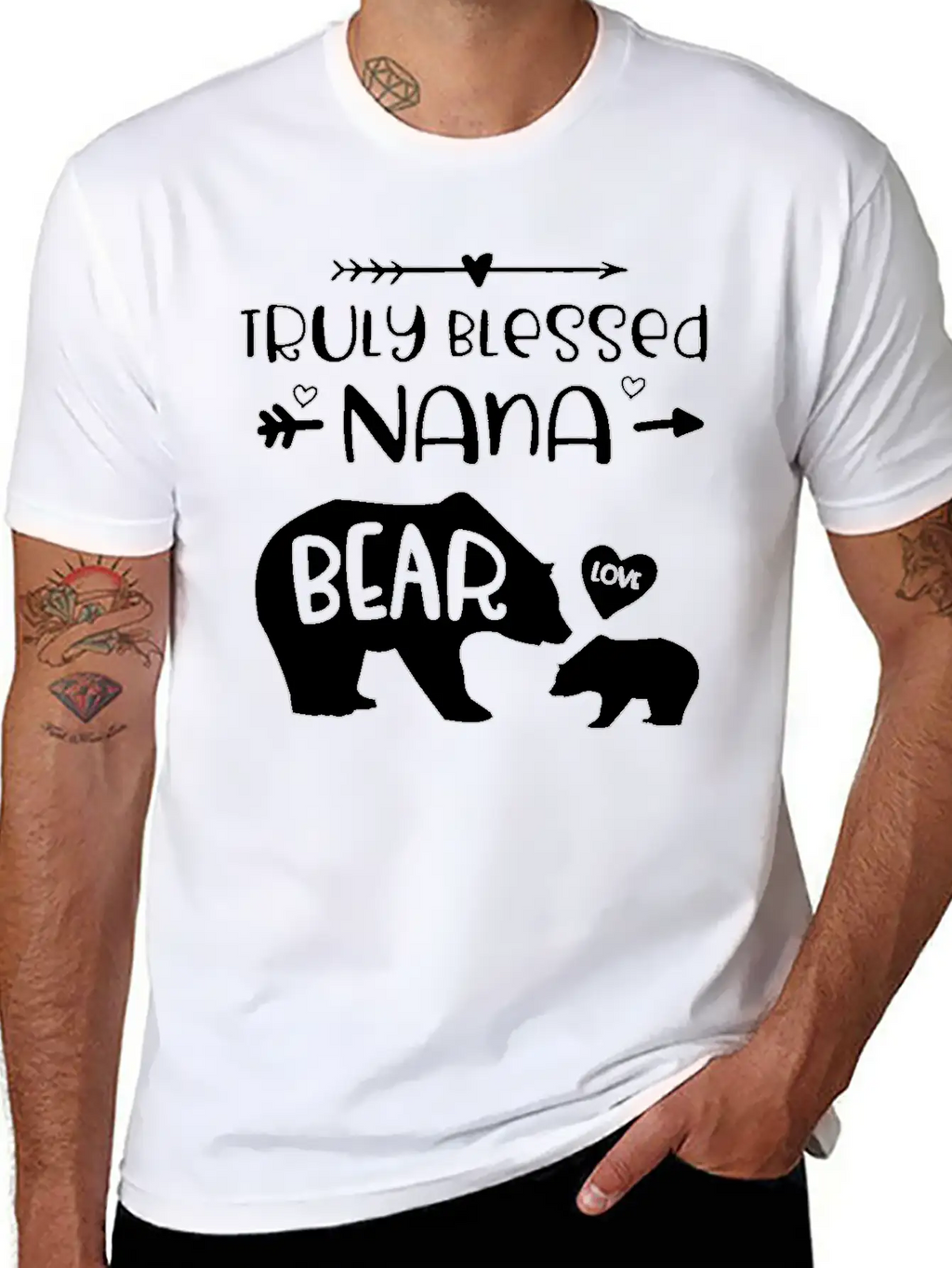 Truly Blessed Nana Bear Bear With Baby Cub Nana Breathable Graphic T-Shirt – Perfect For Casual Days