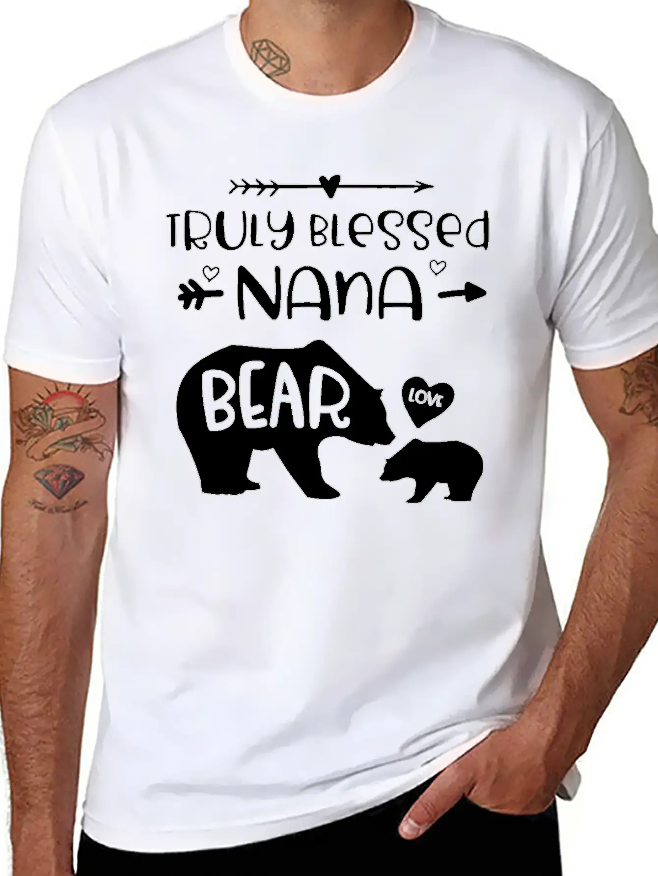 Truly Blessed Nana Bear Bear With Baby Cub Nana Breathable Graphic T-Shirt – Perfect For Casual Days
