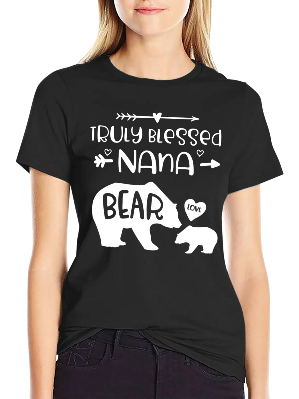 Truly Blessed Nana Bear Bear With Baby Cub Nana Breathable Graphic T-Shirt – Perfect For Casual Days