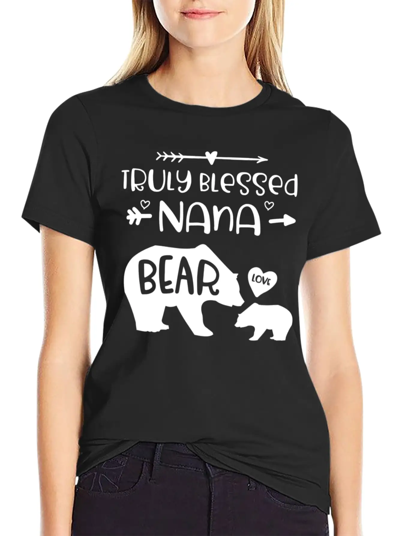Truly Blessed Nana Bear Bear With Baby Cub Nana Breathable Graphic T-Shirt – Perfect For Casual Days