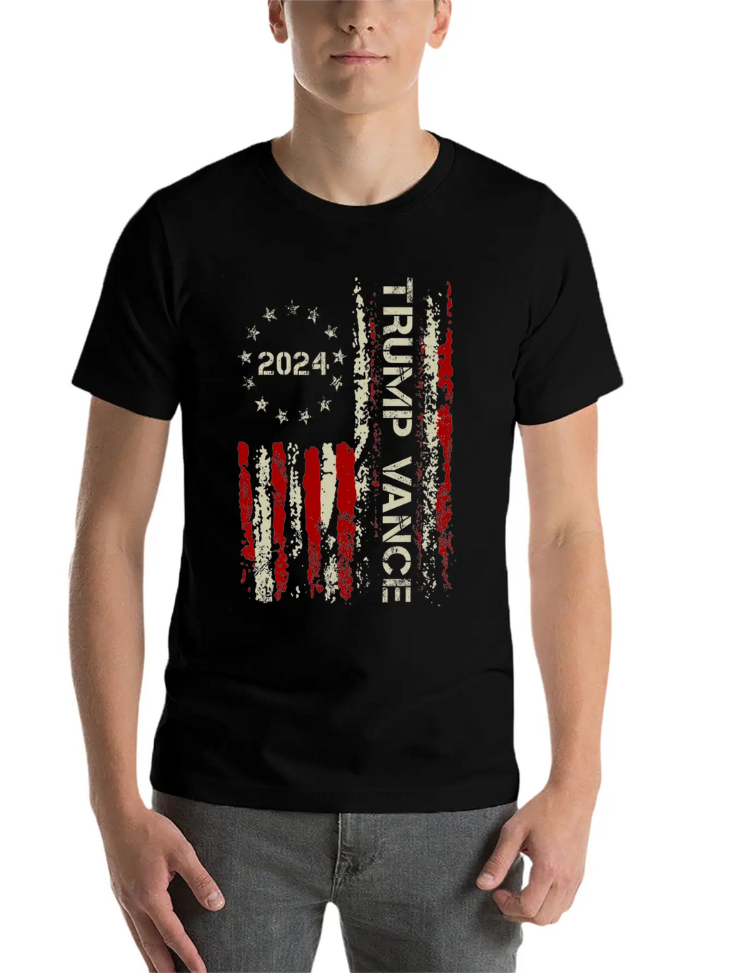 Trump Vance 2024 US Flag Vintage Classic Fit Graphic Tee For Daily Comfort – Unisex Cotton Shirt