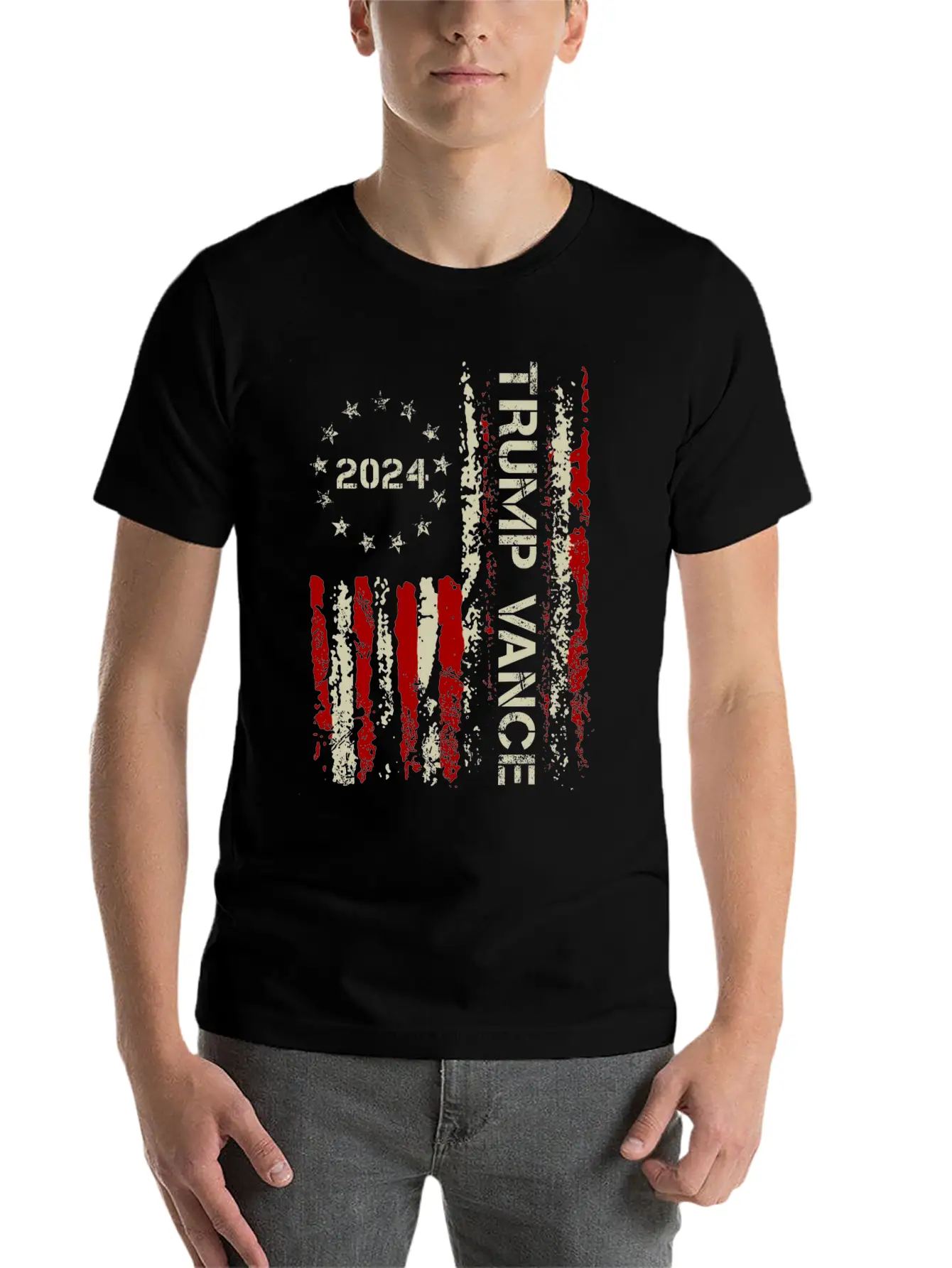 Trump Vance 2024 US Flag Vintage Classic Fit Graphic Tee For Daily Comfort – Unisex Cotton Shirt