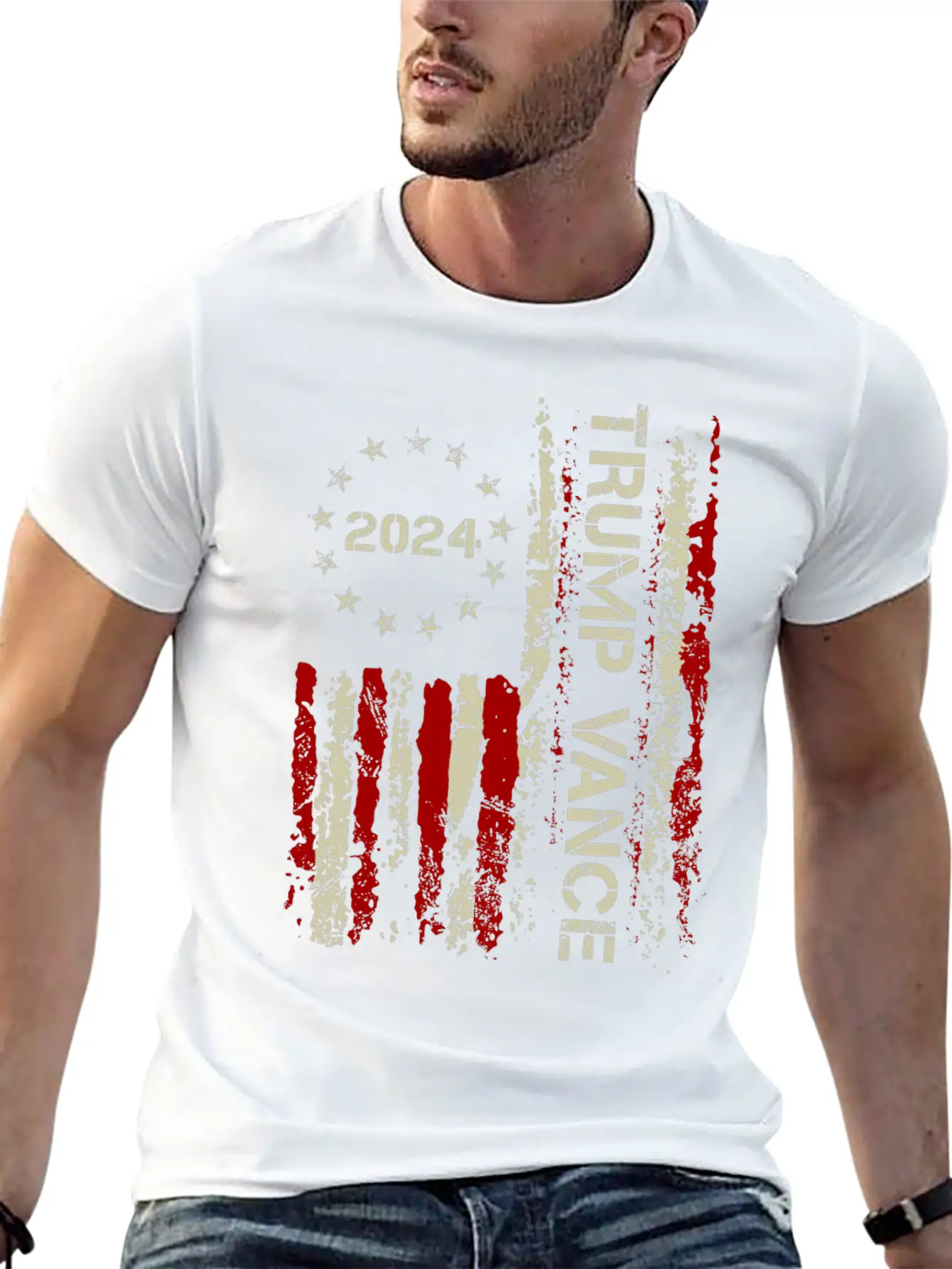 Trump Vance 2024 US Flag Vintage Classic Fit Graphic Tee For Daily Comfort – Unisex Cotton Shirt