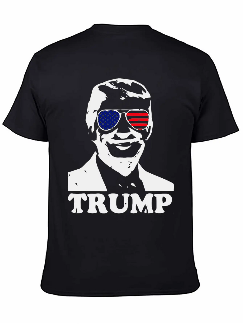Trump With American Flag Stylish Everyday T-Shirt – Unisex Basic Cotton Tee