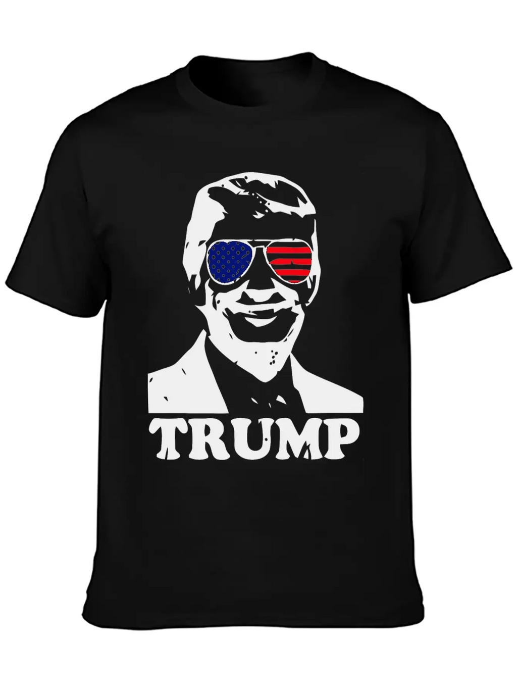 Trump With American Flag Stylish Everyday T-Shirt – Unisex Basic Cotton Tee