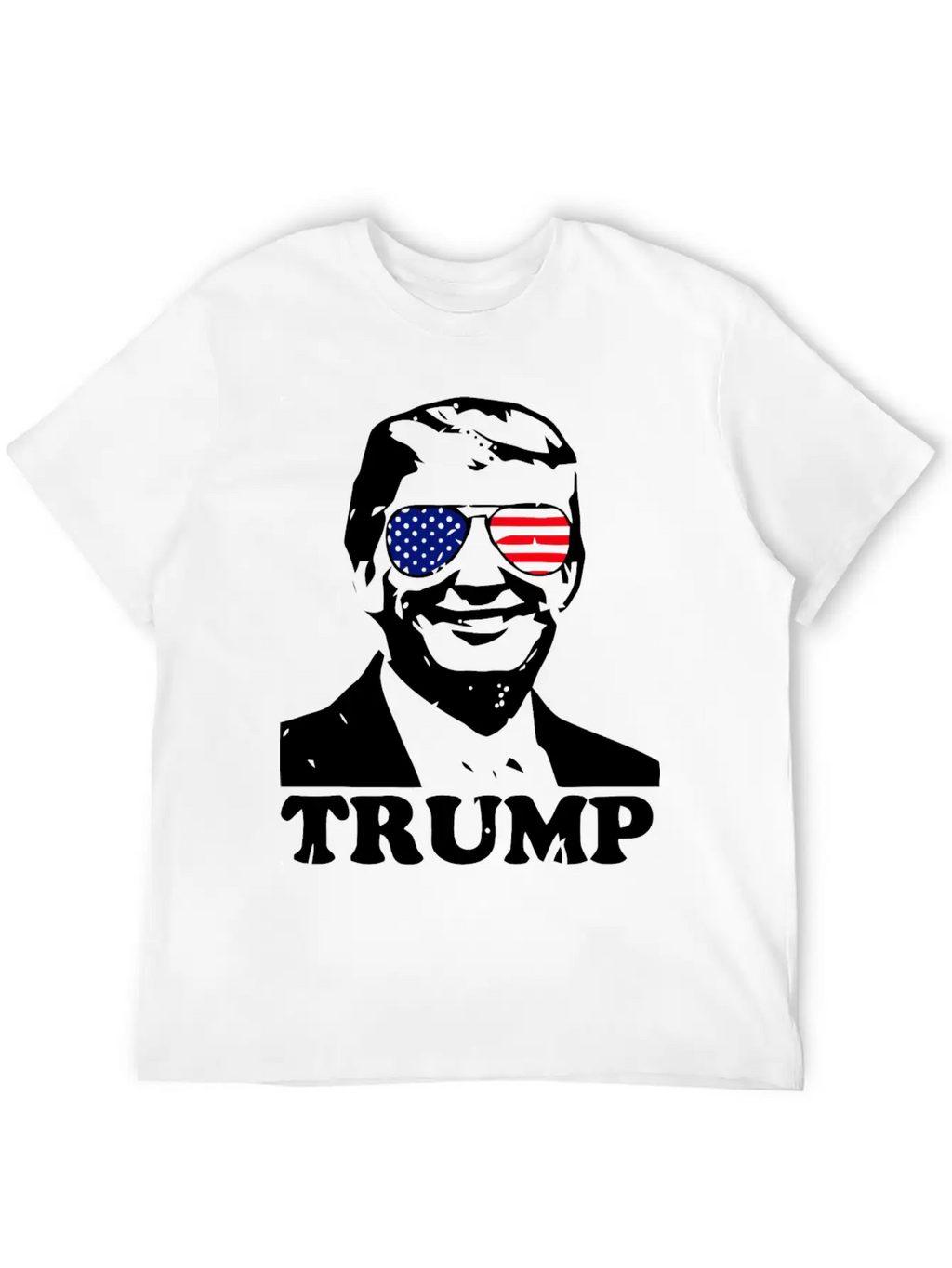 Trump With American Flag Stylish Everyday T-Shirt – Unisex Basic Cotton Tee