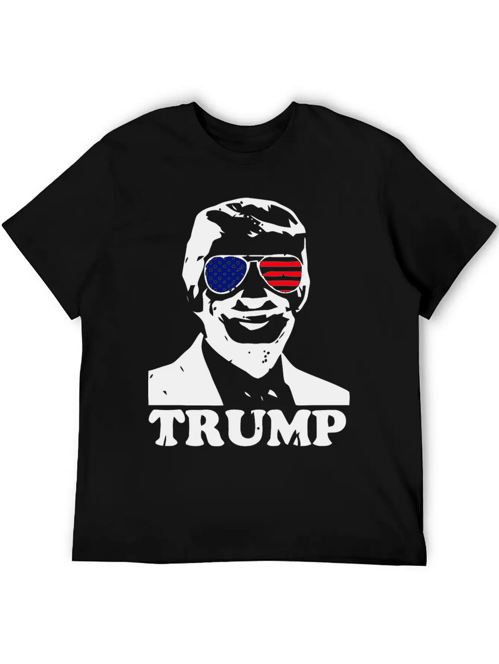 Trump With American Flag Stylish Everyday T-Shirt – Unisex Basic Cotton Tee